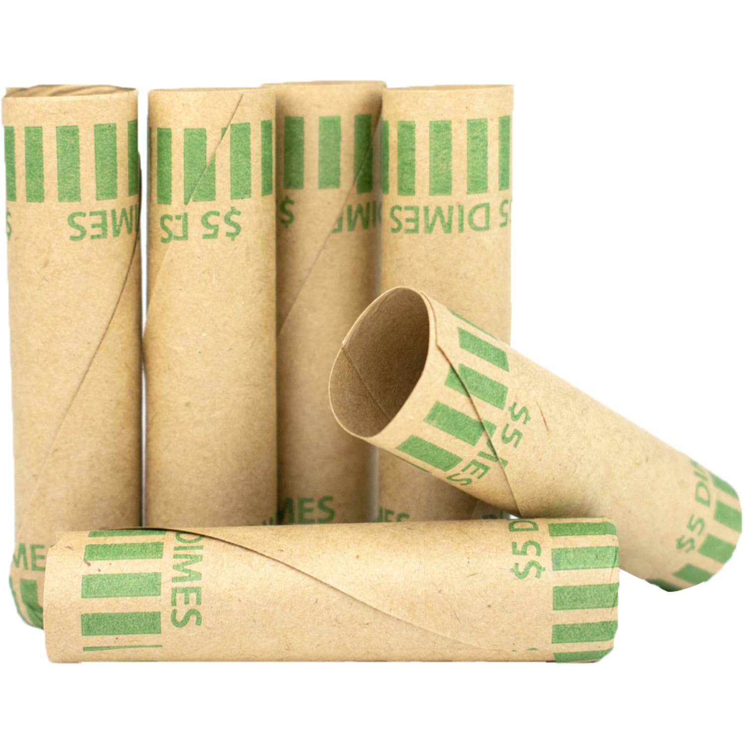 Control Group Crimped-End Coin Wrappers, Dimes, Green, Pack Of 1,000 Wrappers - Image 4