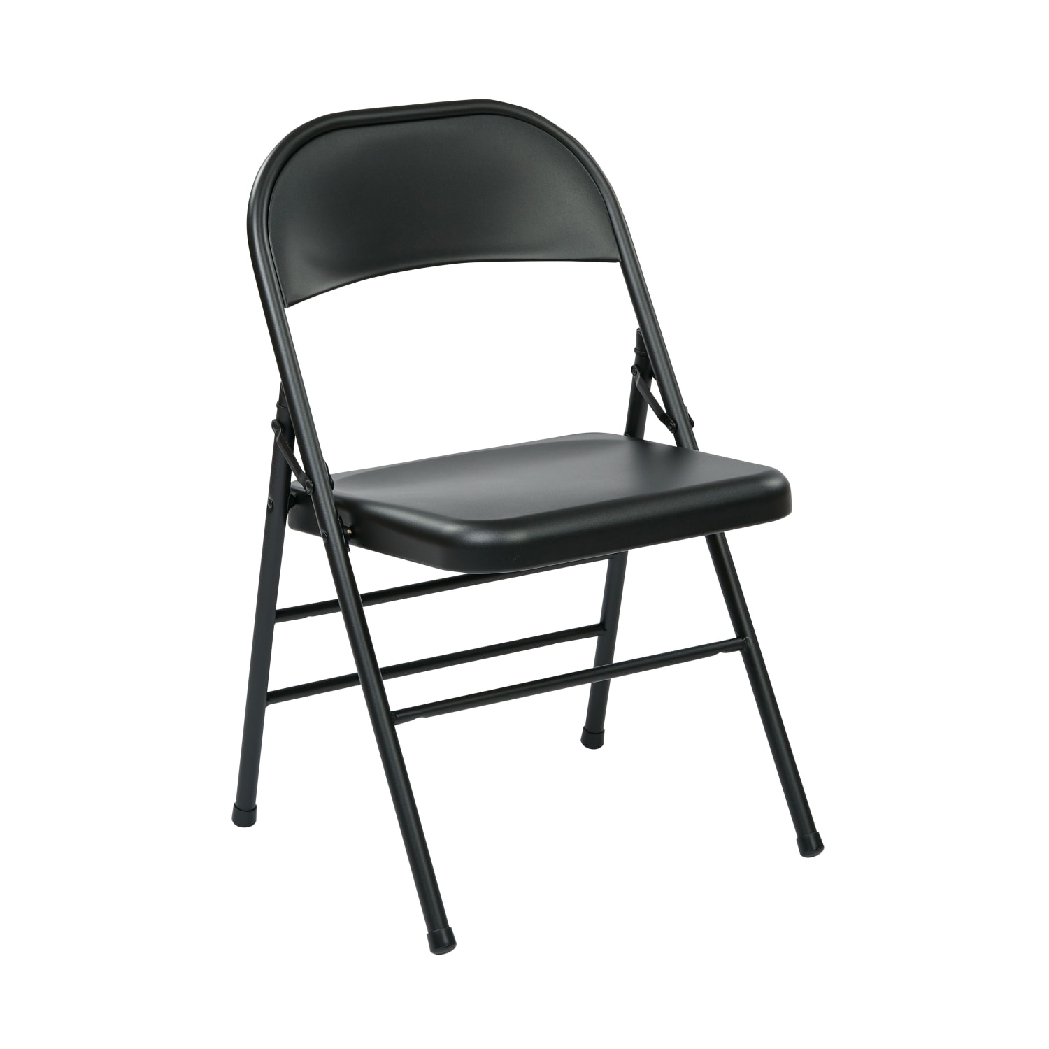 Office Star Work Smart Metal Mid Back Folding Chairs Black Set Of 4 Chairs PopularChairscom