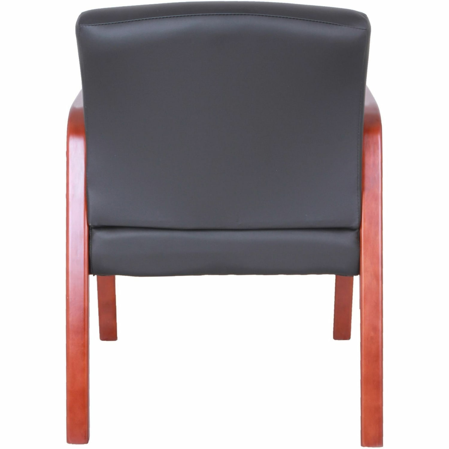 Lorell Bonded Leather/Wood Guest Chair, Black/Cherry - Image 8