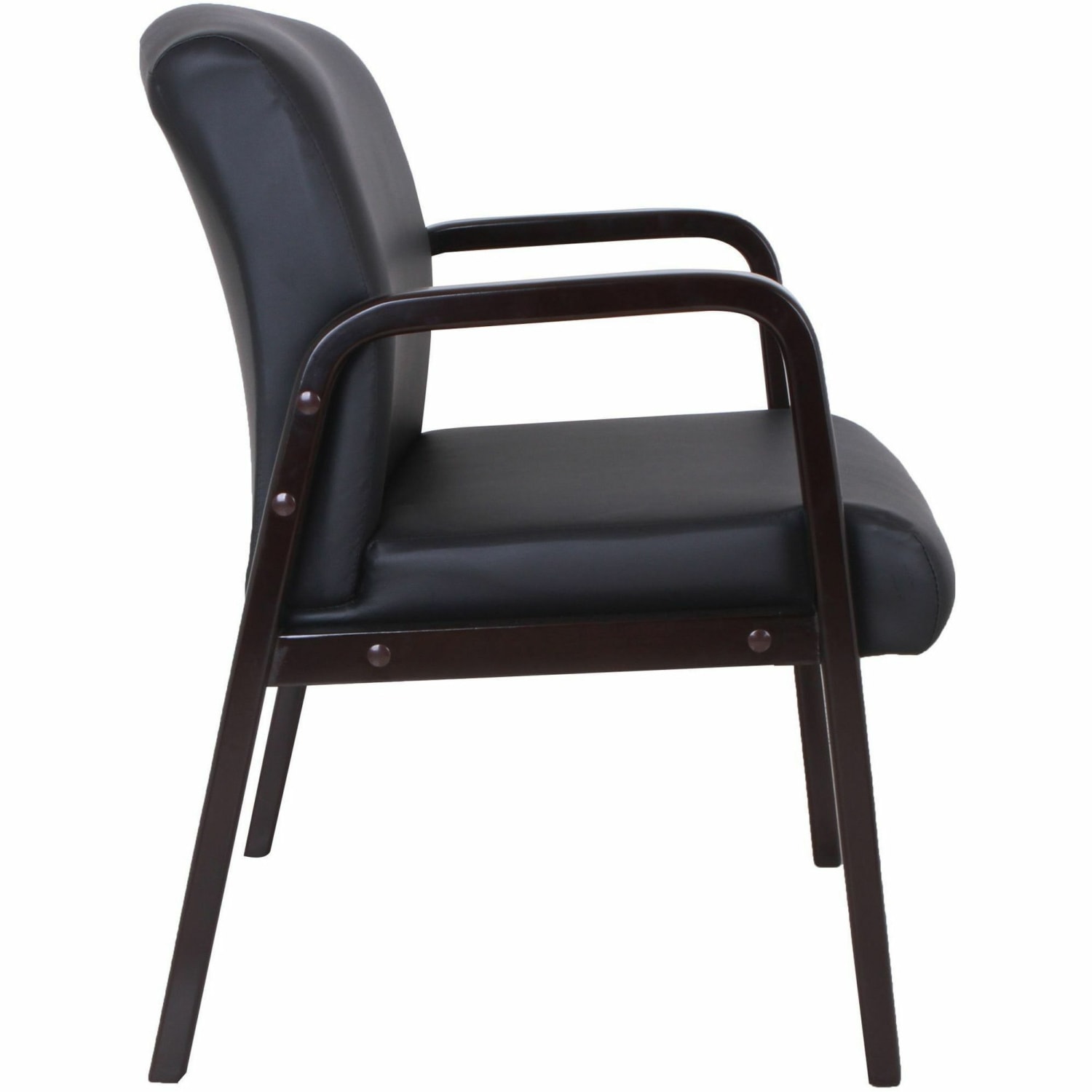 Lorell Bonded LeatherWood Guest Chair BlackEspresso PopularChairscom Lorell Bonded LeatherWood Guest Chair BlackEspresso PopularChairscom