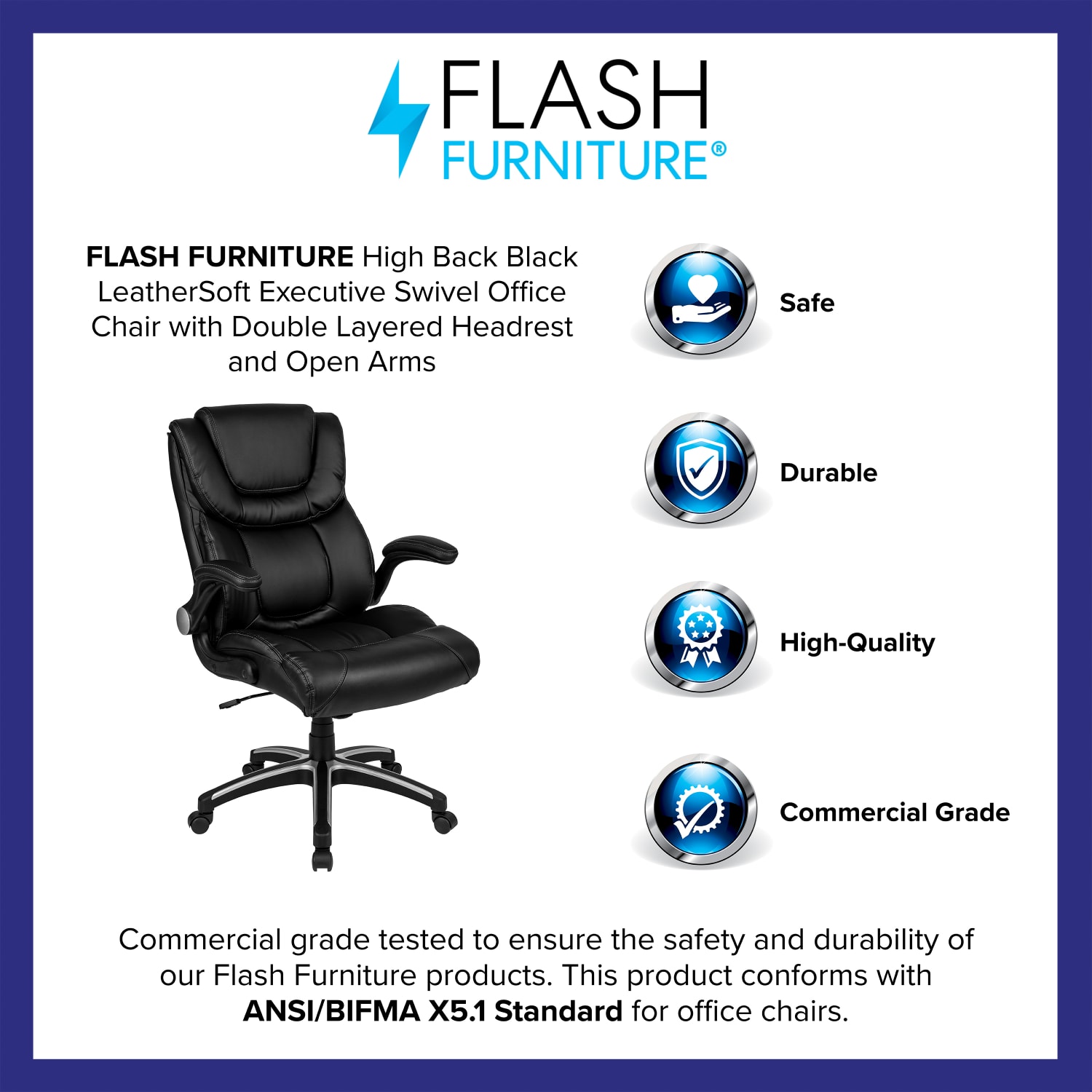Flash Furniture LeatherSoft Faux Leather HighBack Executive Office Chair Black BT9896H PopularChairscom Flash Furniture LeatherSoft Faux Leather High Back Executive Office Chair Black BT9896H PopularChairscom