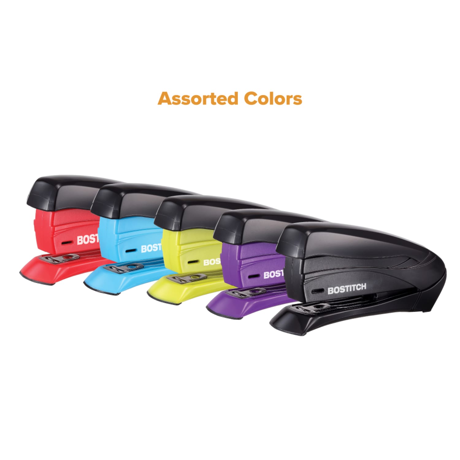 Bostitch Inspire Spring-Powered Compact Stapler, 15 Sheet Capacity, Assorted Colors - Image 3