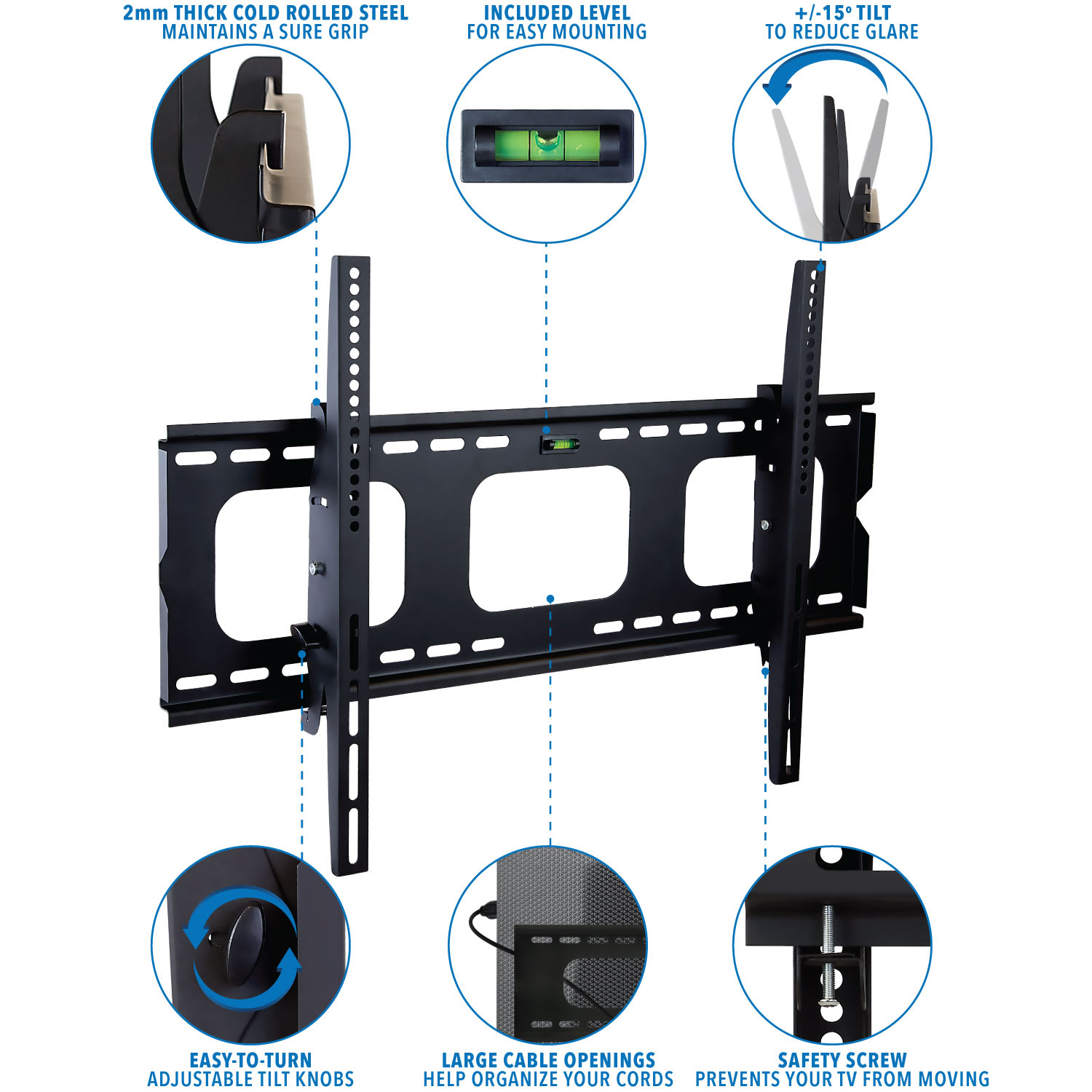 Mount-It! Heavy-Duty Tilt TV Wall Mount, MI-303B - Image 3