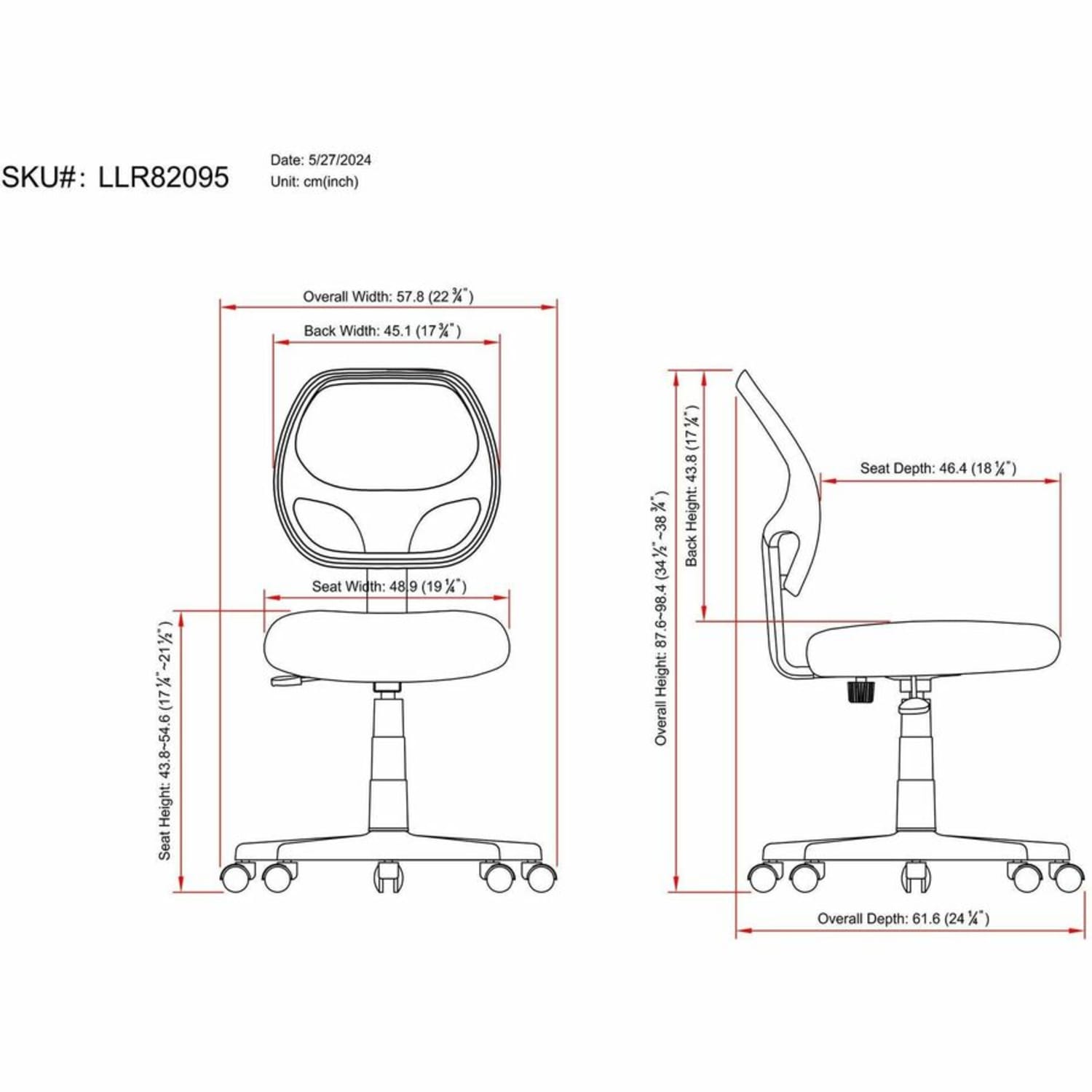Lorell Multi-Task Mesh/Fabric Chair, Black - Image 5