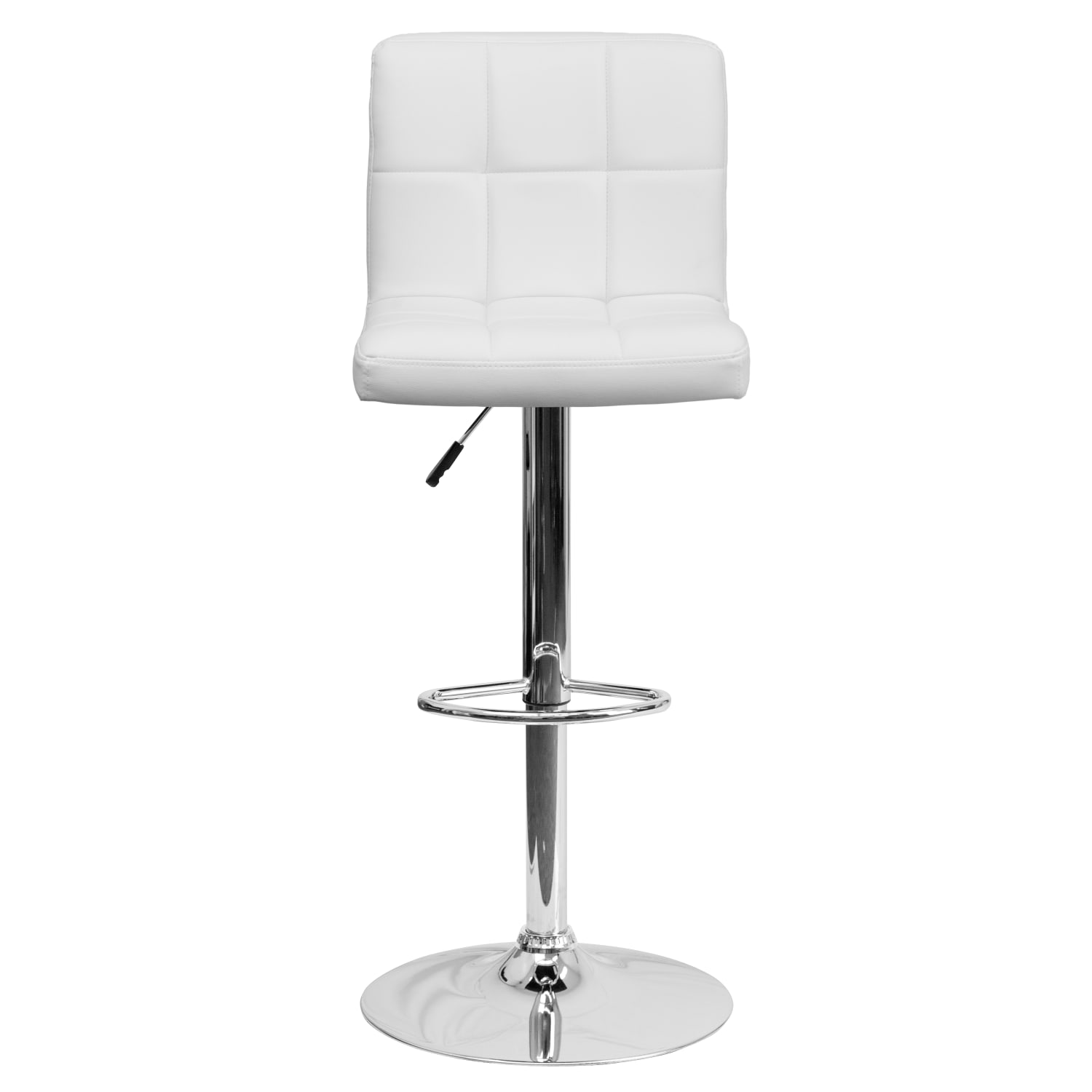 Flash Furniture Contemporary Quilted Vinyl Adjustable Height Barstool with Chrome Base White PopularChairscom Flash Furniture Contemporary Quilted Vinyl Adjustable Height Barstool with Chrome Base White PopularChairscom