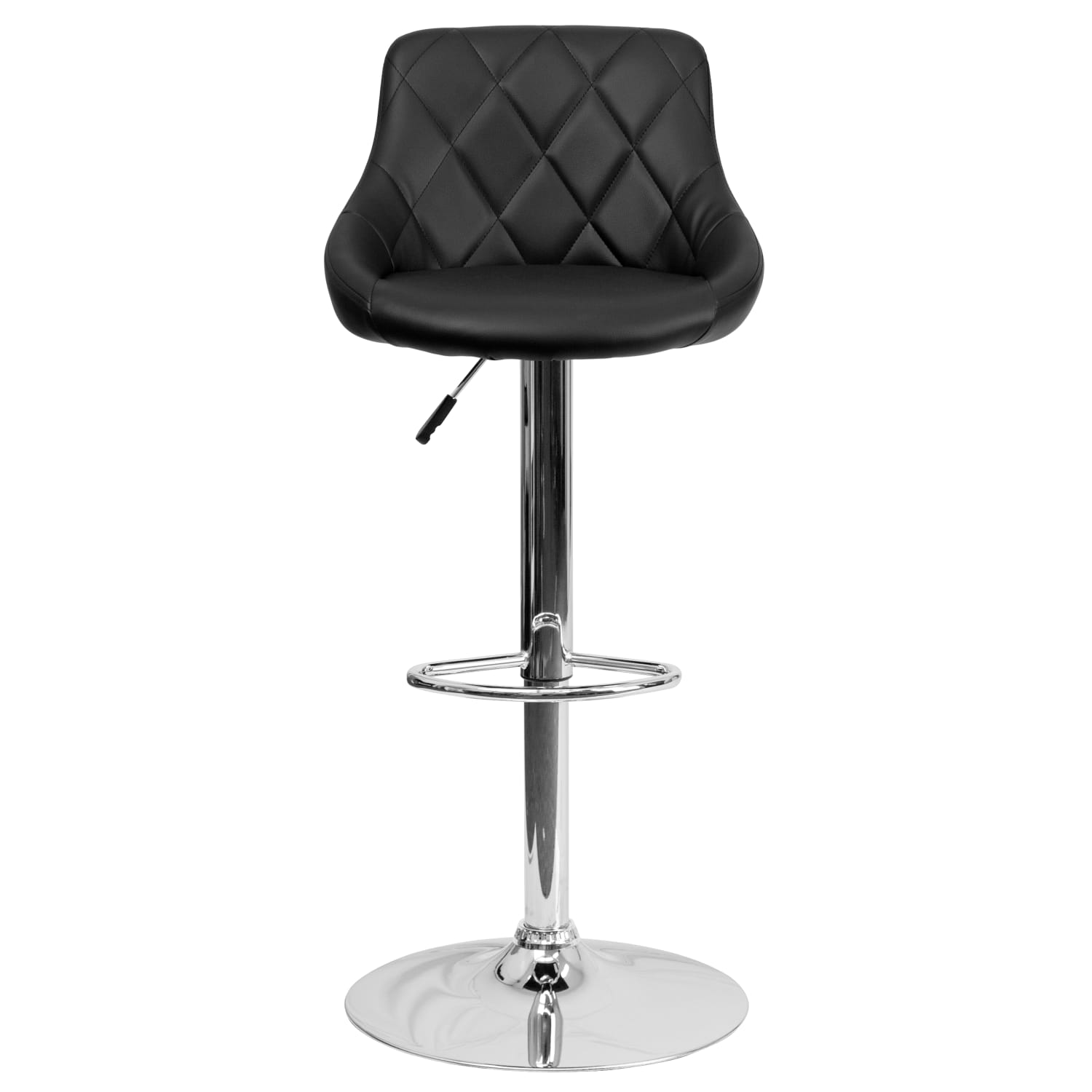 Flash Furniture Contemporary Vinyl Bucket Seat Adjustable Height Barstool with Diamond Pattern Back and Chrome Base Black PopularChairscom Flash Furniture Contemporary Vinyl Bucket Seat Adjustable Height Barstool with Diamond Pattern Back and Chrome Base Black PopularChairscom