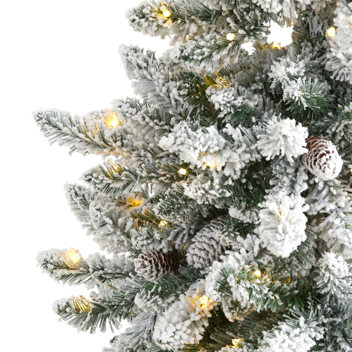 Nearly Natural Flocked Livingston Fir Artificial Christmas Tree, 5' - Image 4