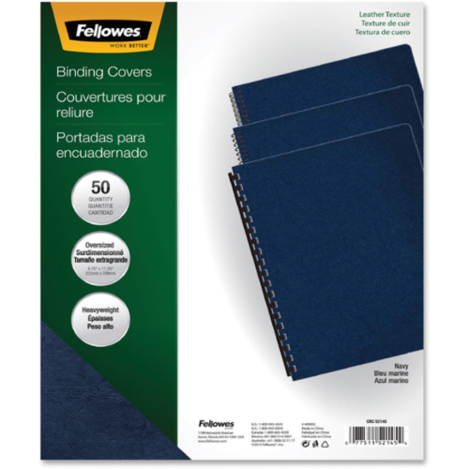 Fellowes Executive Presentation Covers, 8 3/4in x 11 1/4in, Navy, Pack Of 50 - Image 5