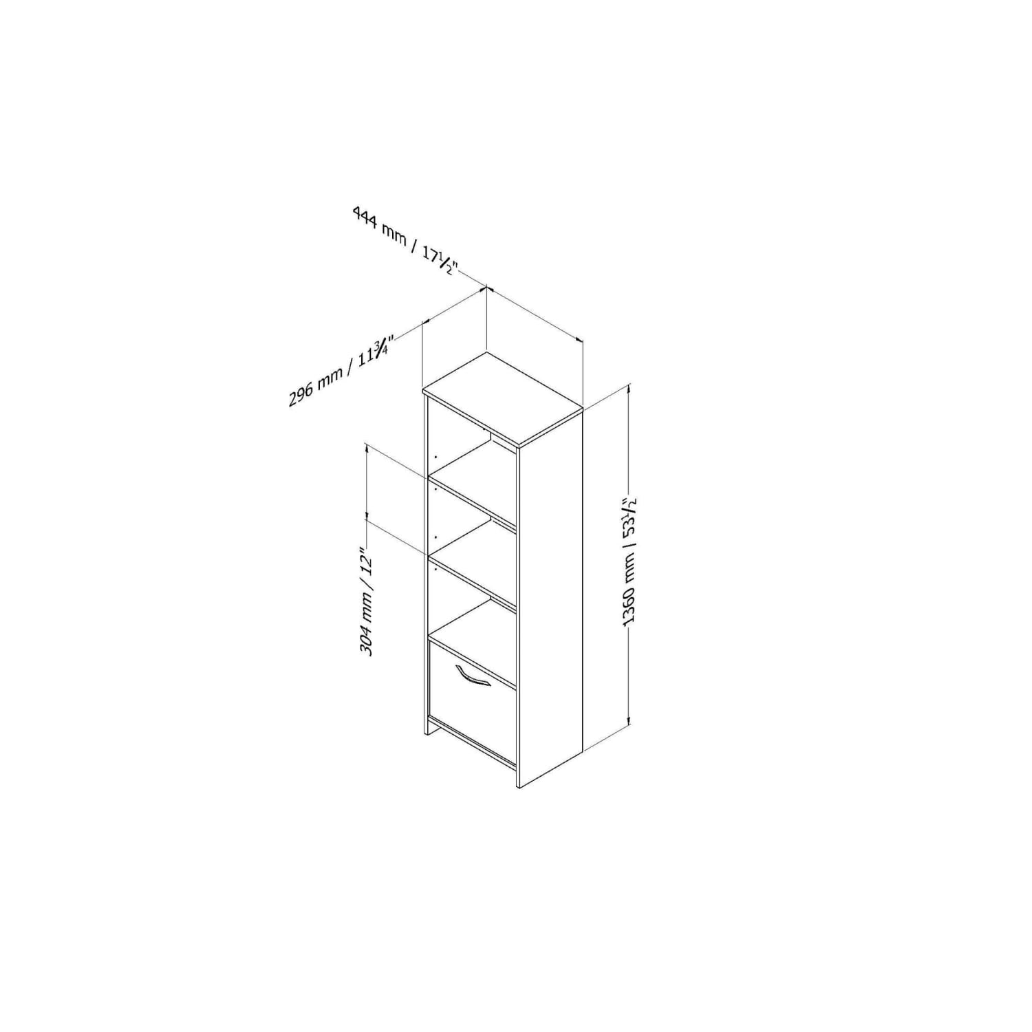 South Shore Step One 55inH 3-Shelf Bookcase, Pure White - Image 5