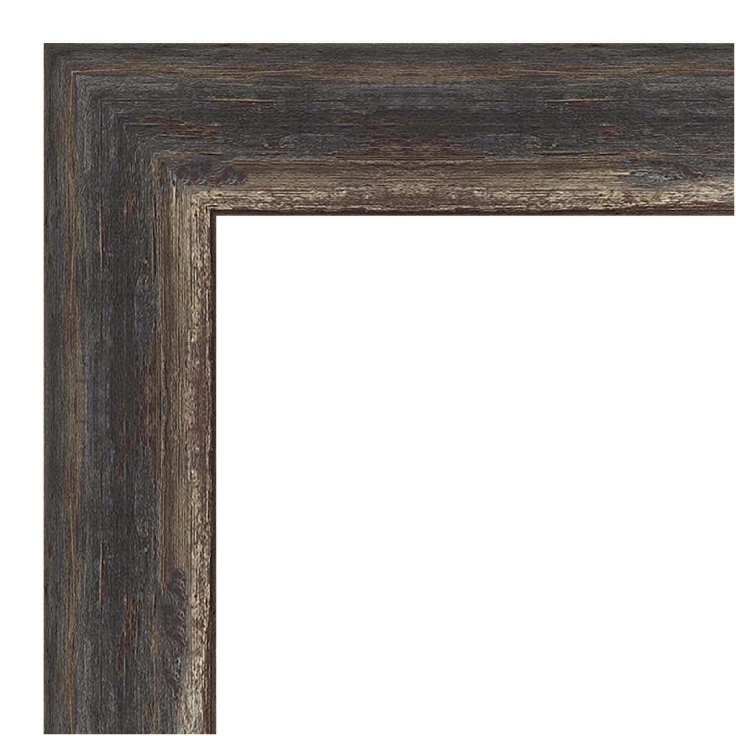 Amanti Art Rectangular Non-Magnetic Cork Bulletin Board, Natural, 33in x 15in, Bark Rustic Char Narrow Plastic Frame - Image 5