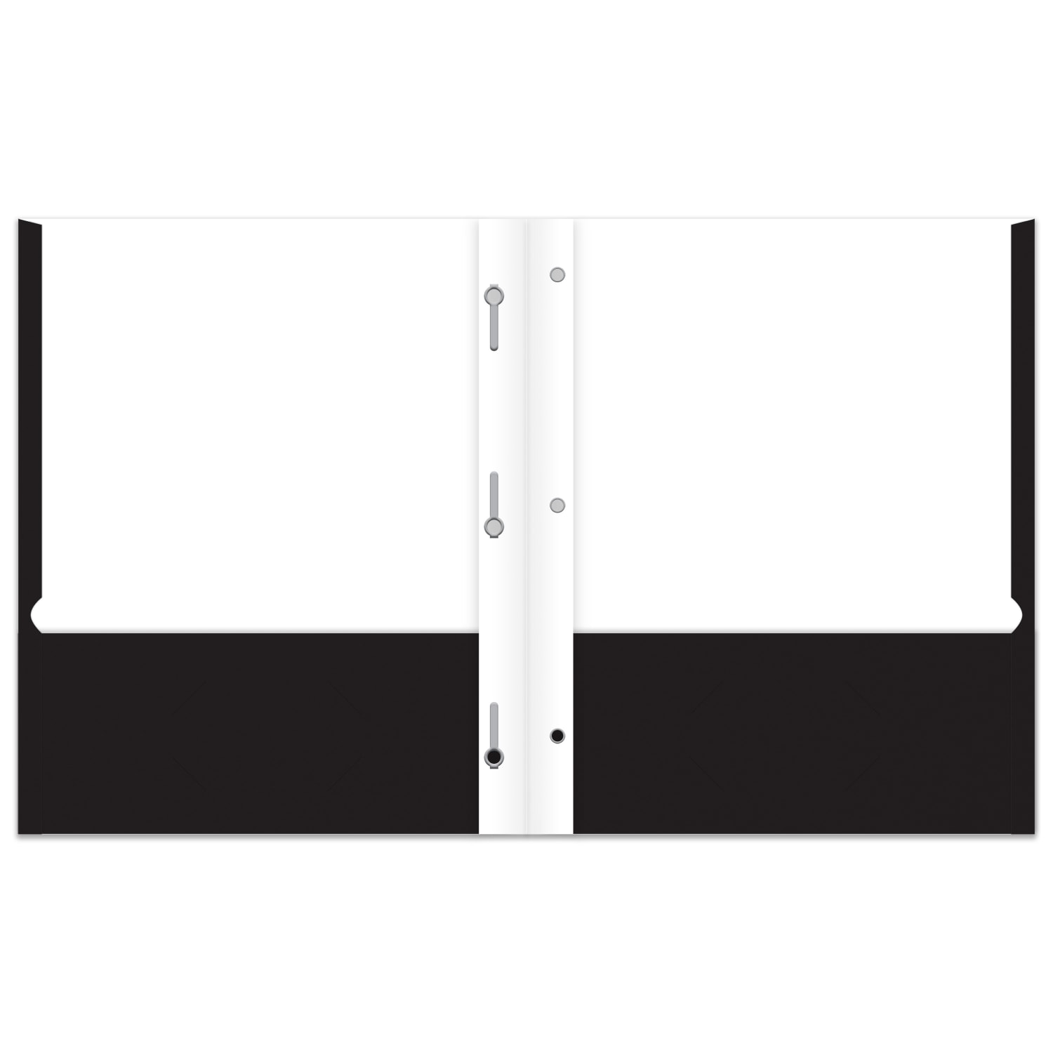 Office Depot Brand 2-Pocket School-Grade Paper Folder with Prongs, Letter Size, Black - Image 3