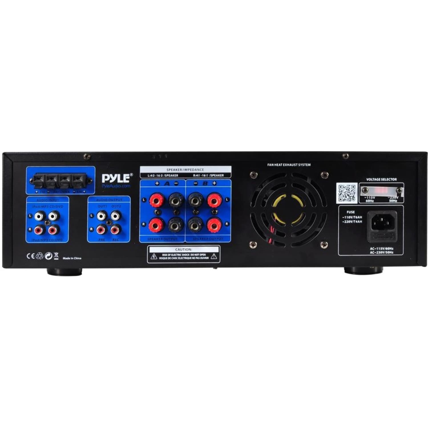 PyleHome PT390BTU AM/FM Receiver - 4 Channel - Black - 20 Hz to 20 kHz - AM, FM - Bluetooth - USB - Image 4