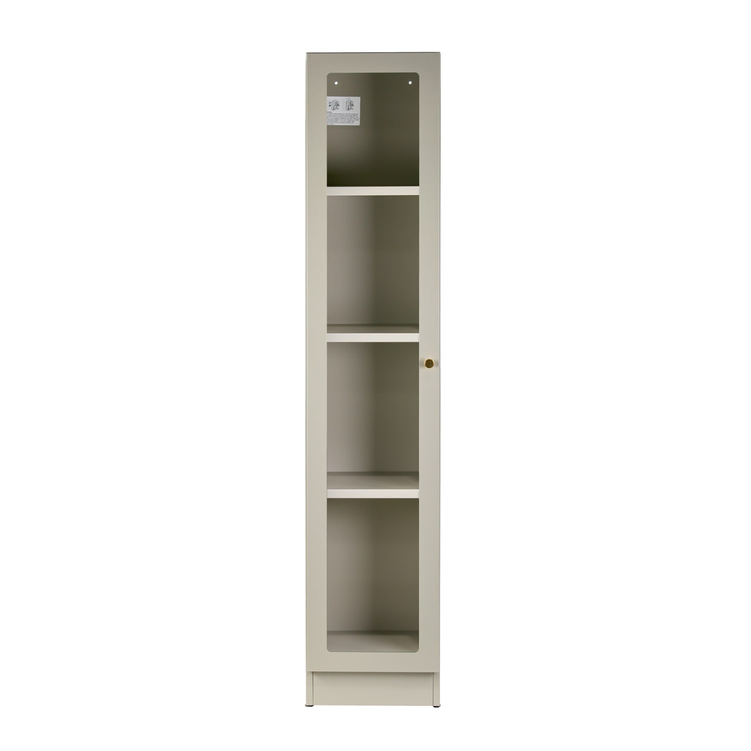 Glamour Home Avila 12inW 4-Shelf Metal Cabinet With Door, Gray - Image 3