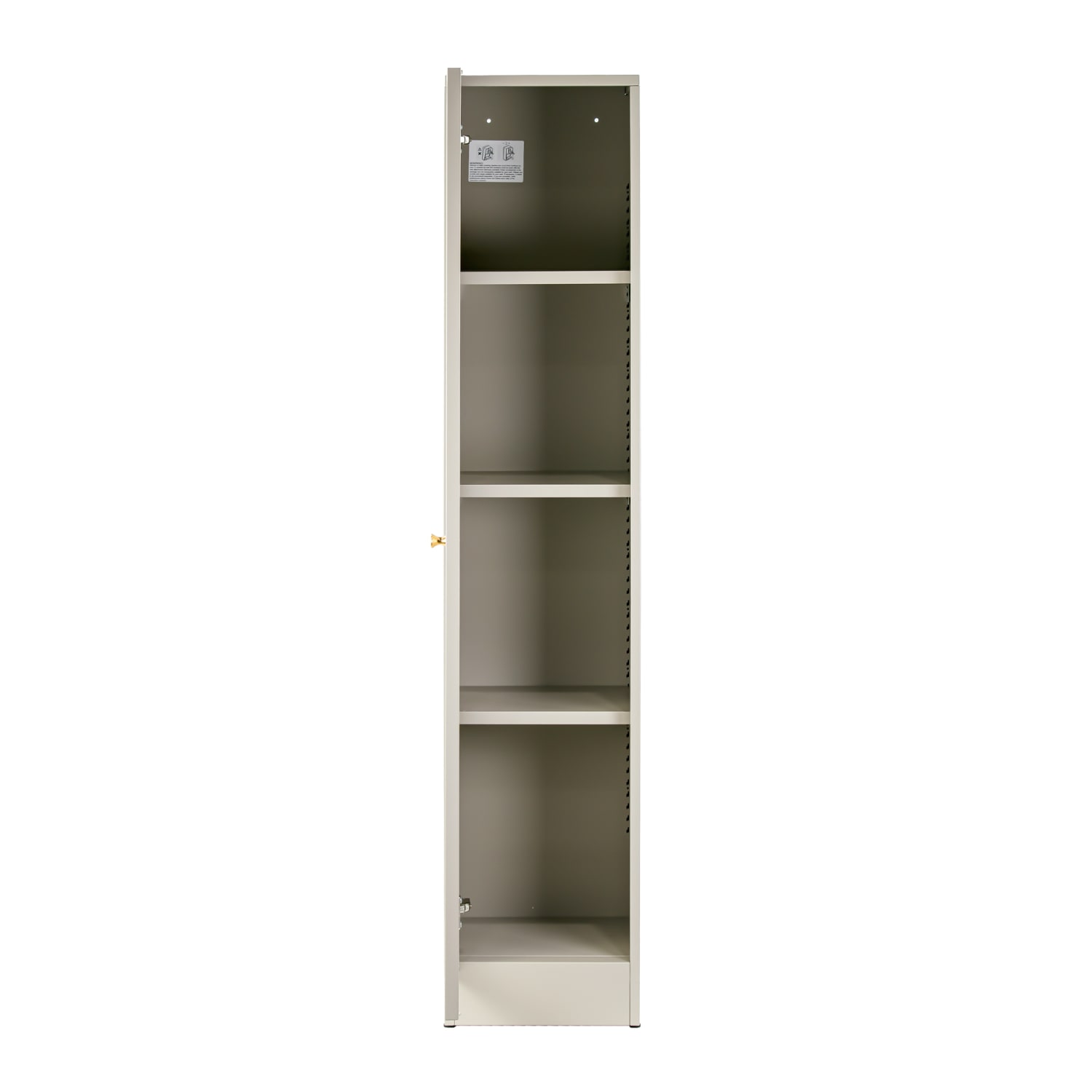 Glamour Home Avila 12inW 4-Shelf Metal Cabinet With Door, Gray - Image 5