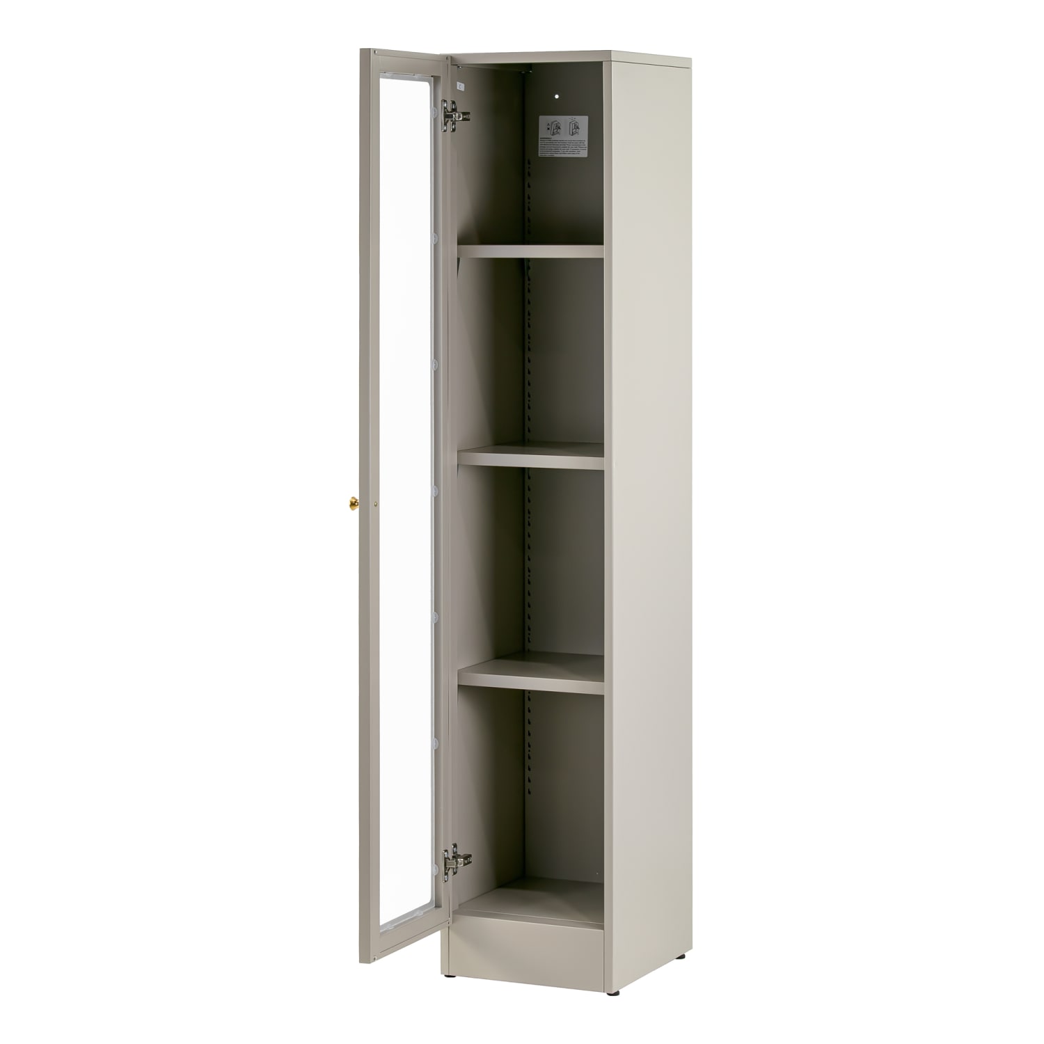 Glamour Home Avila 12inW 4-Shelf Metal Cabinet With Door, Gray - Image 6