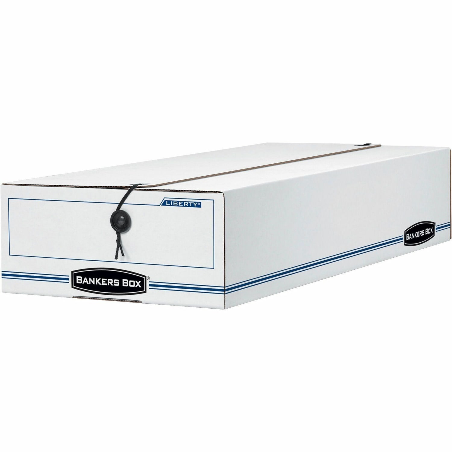 Bankers Box Liberty Corrugated Storage Boxes, 6 3/8in x 9in x 24in, White/Blue, Case Of 12 - Image 3
