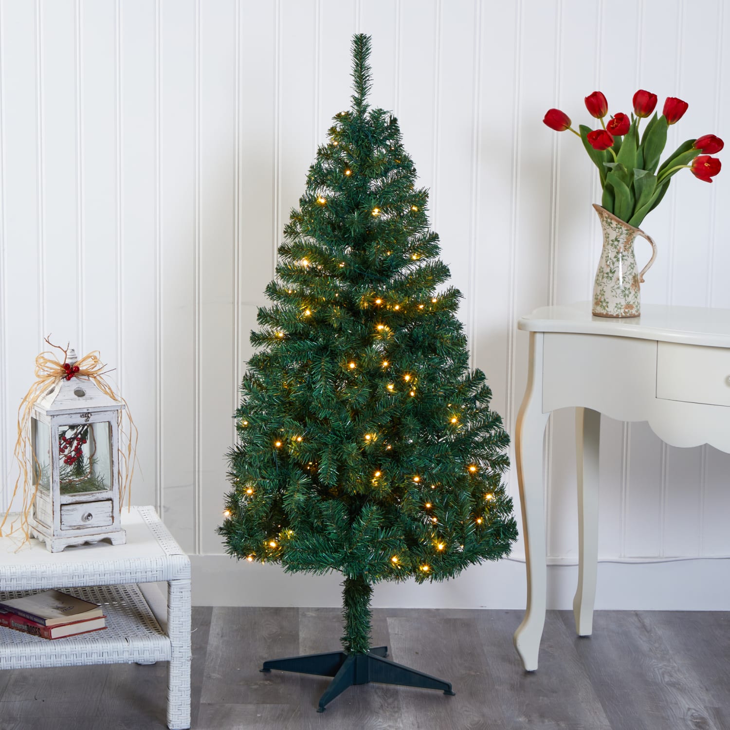 Nearly Natural Northern Tip Pine Artificial Christmas Tree, 4' - Image 6