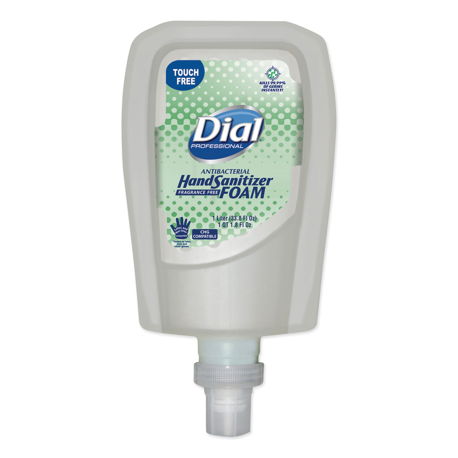 Dial Professional Antibacterial Foaming Hand Sanitizer Refill for FIT Touch Free Dispenser, 1 L Bottle, Fragrance-Free