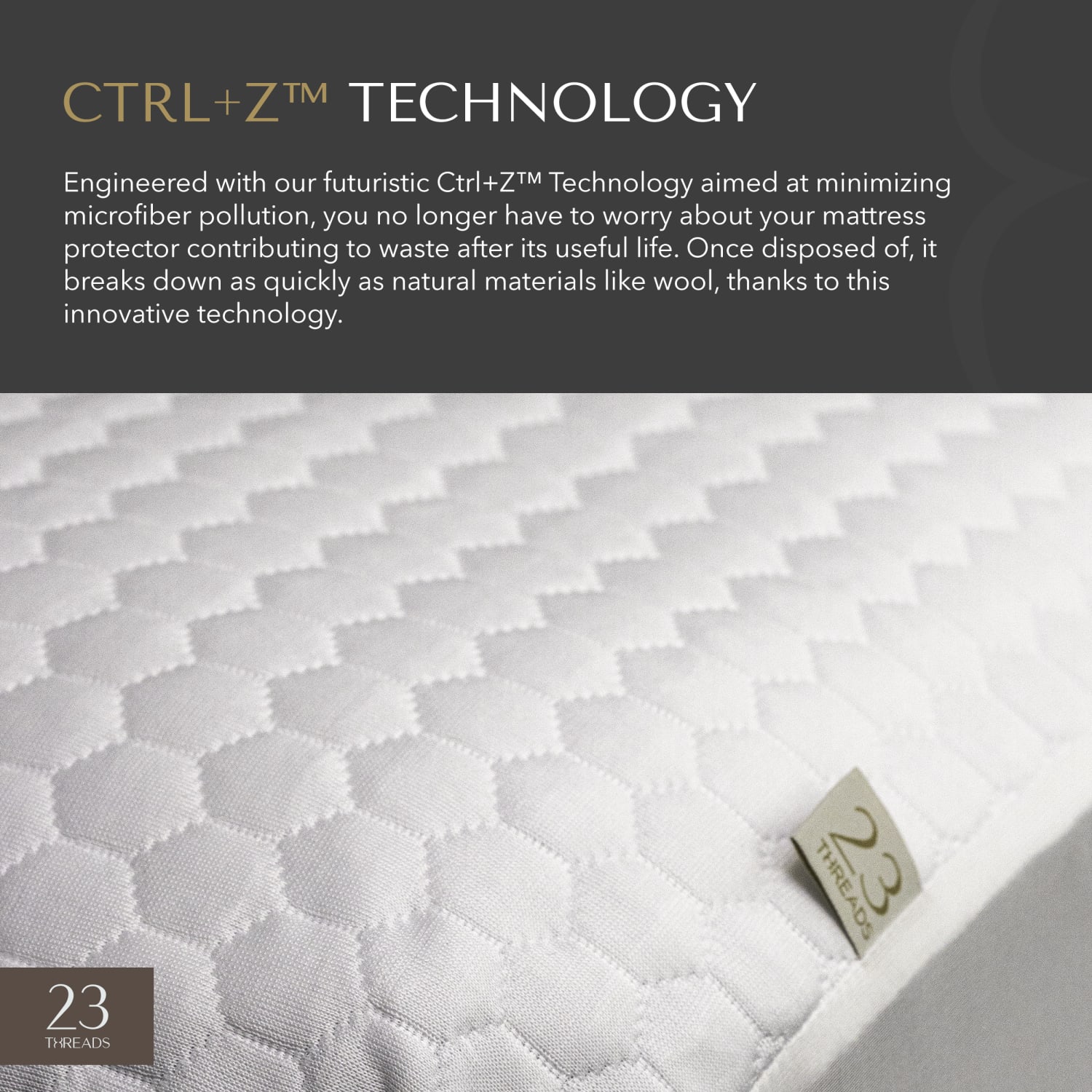 23 Threads Knitted Matelasse Mattress Protector, Ctrl+Z Technology, White, Twin XL, Case Of 10 - Image 4