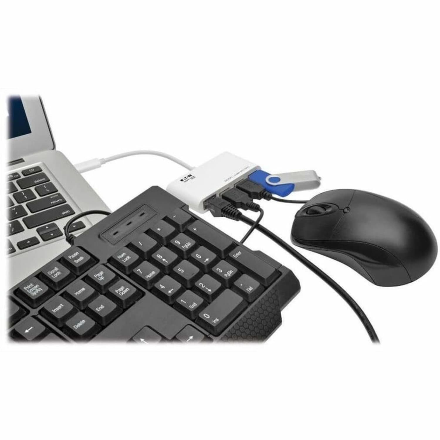 Eaton Tripp Lite series 3-Port USB-C to USB-A Hub Portable w/ Gigabit Ethernet Port RJ45 - Hub - 3 x USB 3.1 - desktop - Image 3