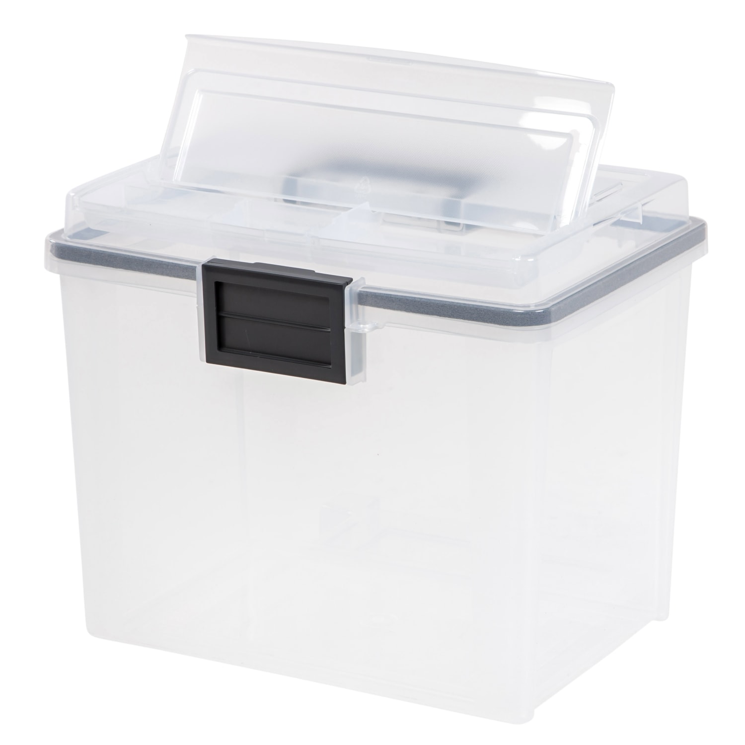 Iris Weathertight Mobile Storage File Box, 11 1/2in x 13 3/4in x 10 7/16in, Clear - Image 5