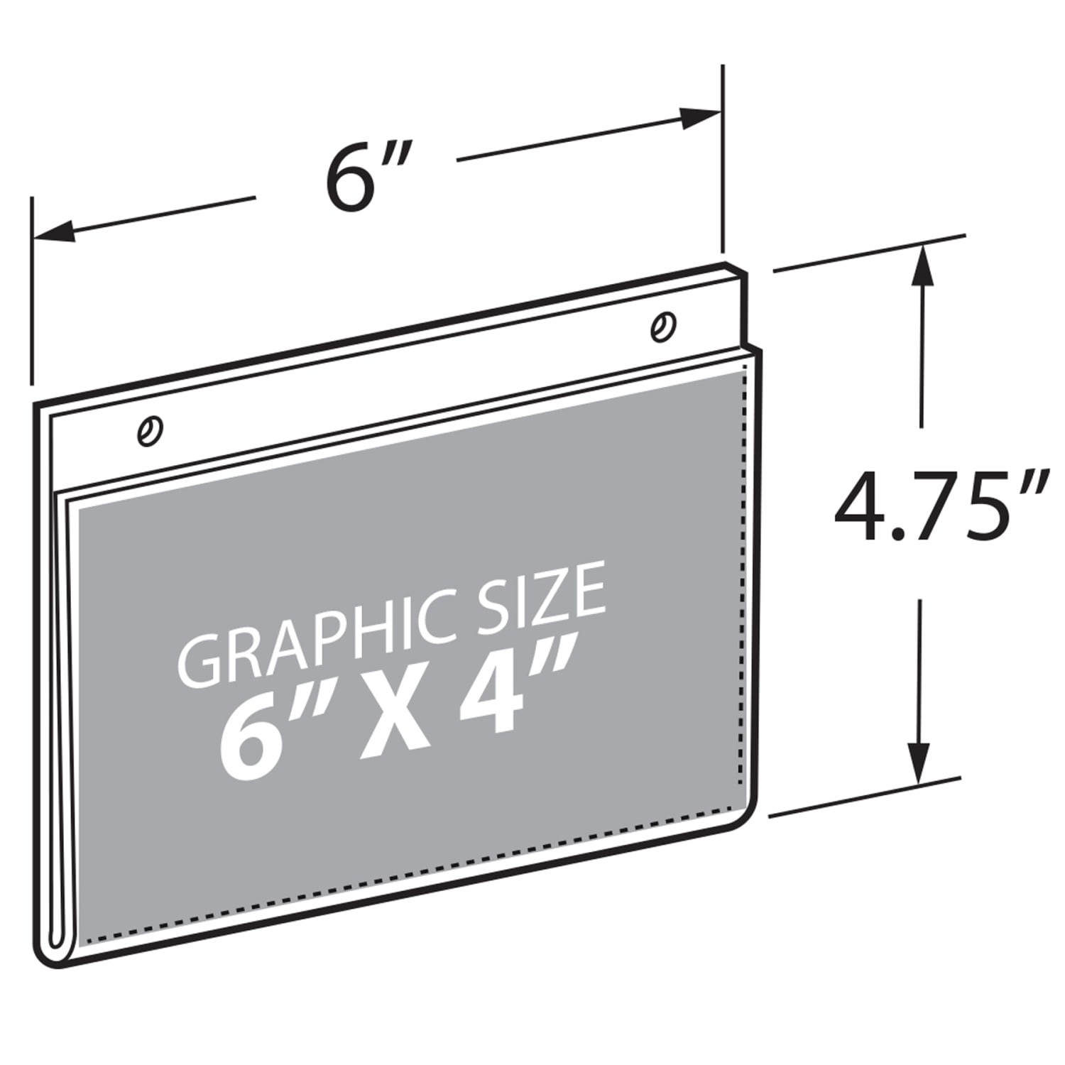 Azar Displays Wall Hanging Acrylic Horizontal Sign Holder, 4inH x 6inW x 1/4inD, Clear, Pack Of 10 Frames - Image 3