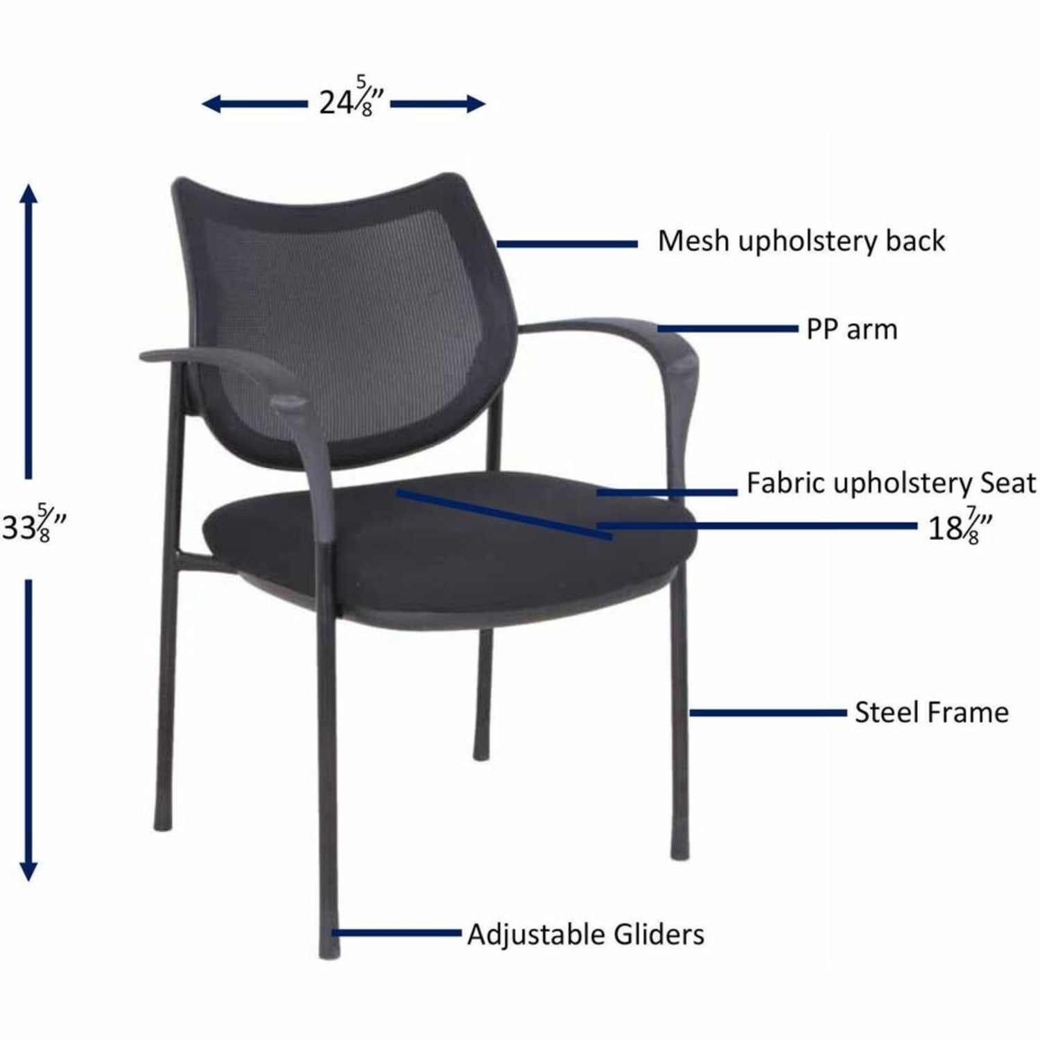 Lorell MeshFabric Guest Chair Black PopularChairscom