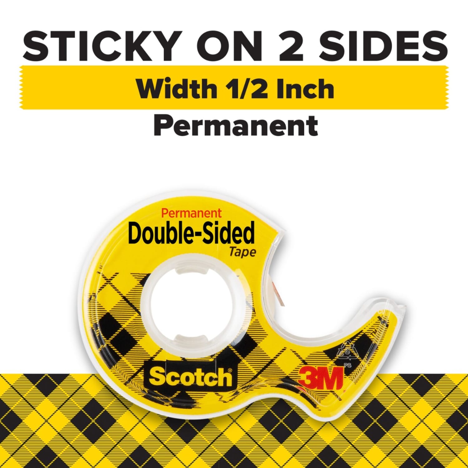 Scotch Double Sided Tape, Permanent, 3 Tape Rolls, 1/2 in x 250 in, Home Office Supplies and School Supplies for College and Classrooms - Image 3