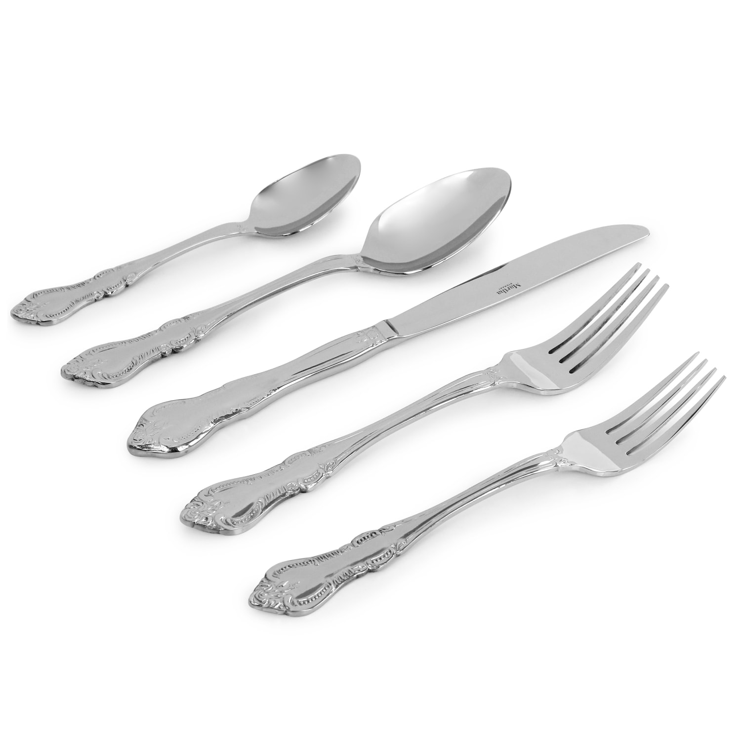 Martha Stewart Acadia Flatware Set, Silver - Image 4