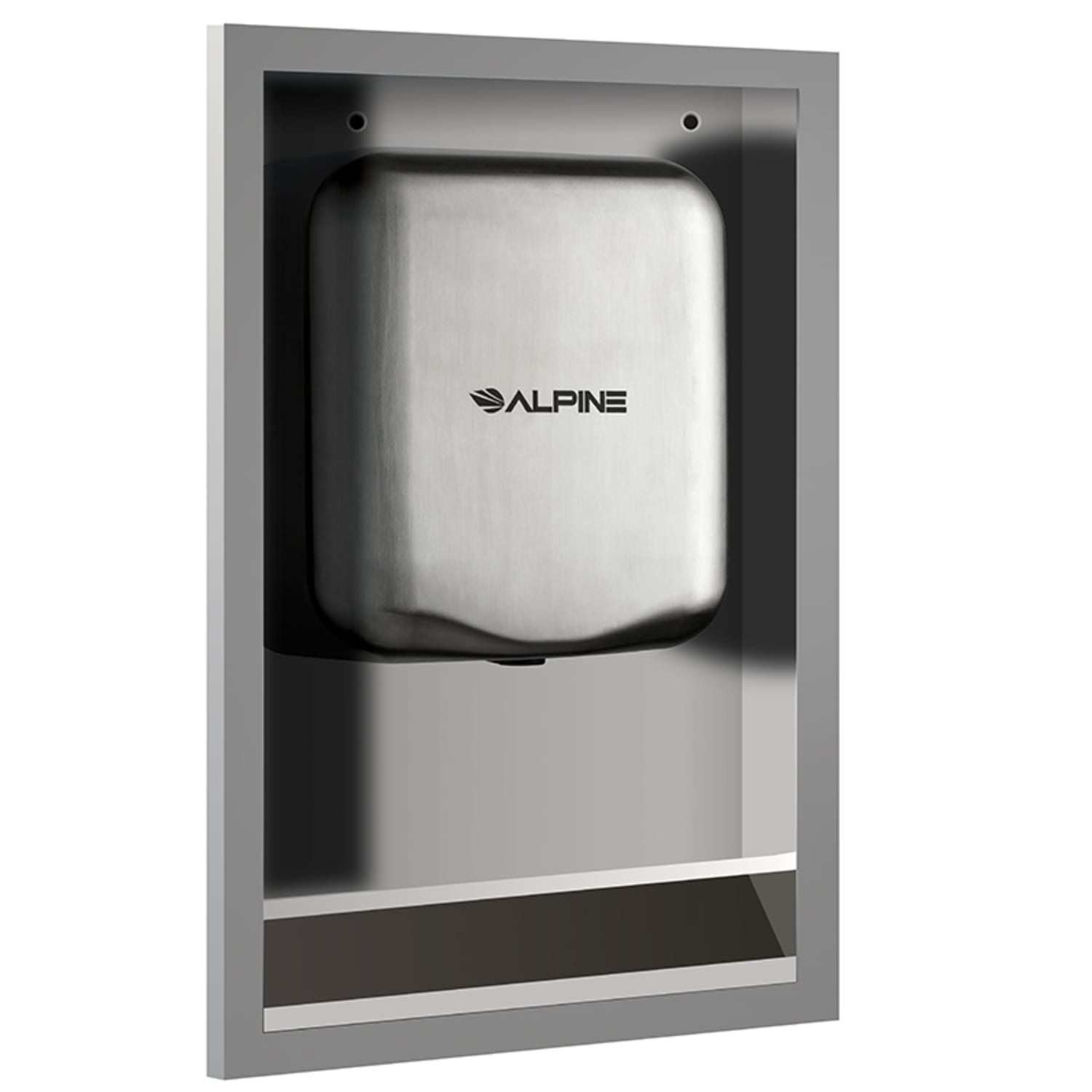 Alpine Hemlock Electric Hand Dryer Recess Kit, 26inH x 16-3/8inW x 3-7/16inD, Stainless Steel