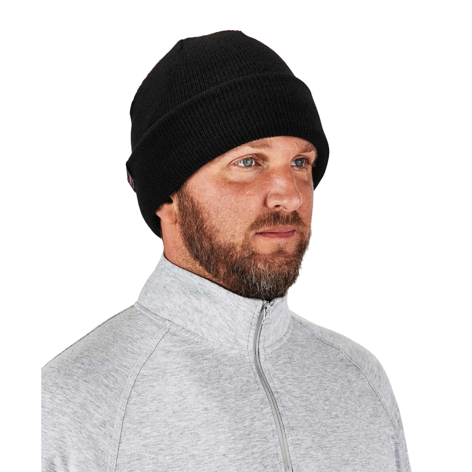 Ergodyne N-Ferno 6811Z Zippered Rib Knit Beanie, One Size, Black - Image 3