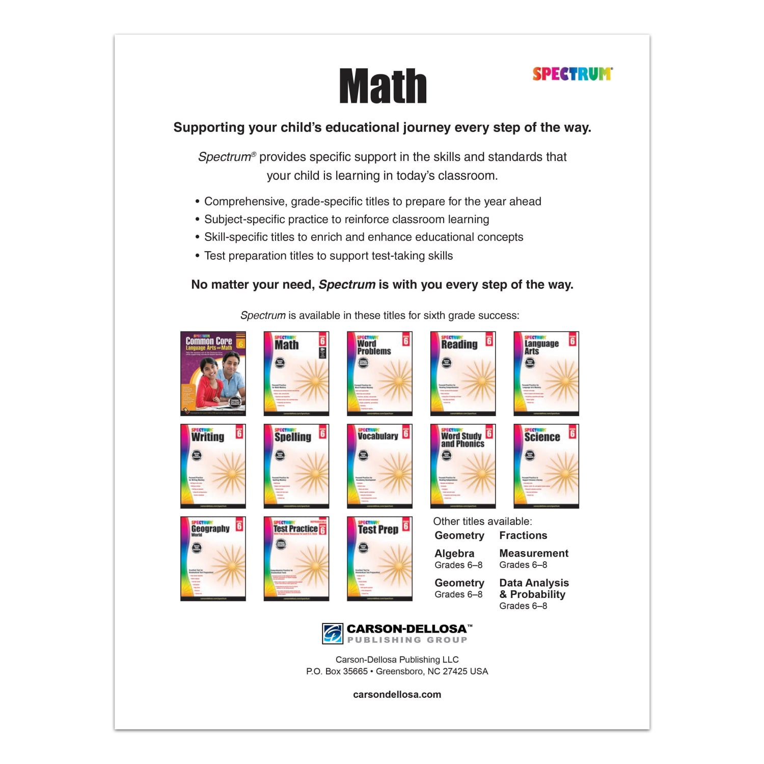 Carson-Dellosa Spectrum Math Workbook, Grade 6 - Image 4