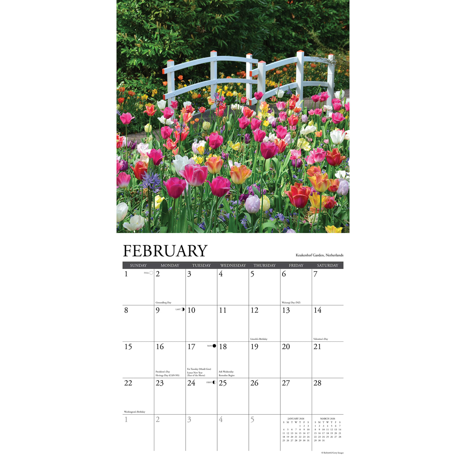 2026 Willow Creek Press Scenic Monthly Wall Calendar, 12in x 12in, Garden View, January To December, 51207 - Image 3