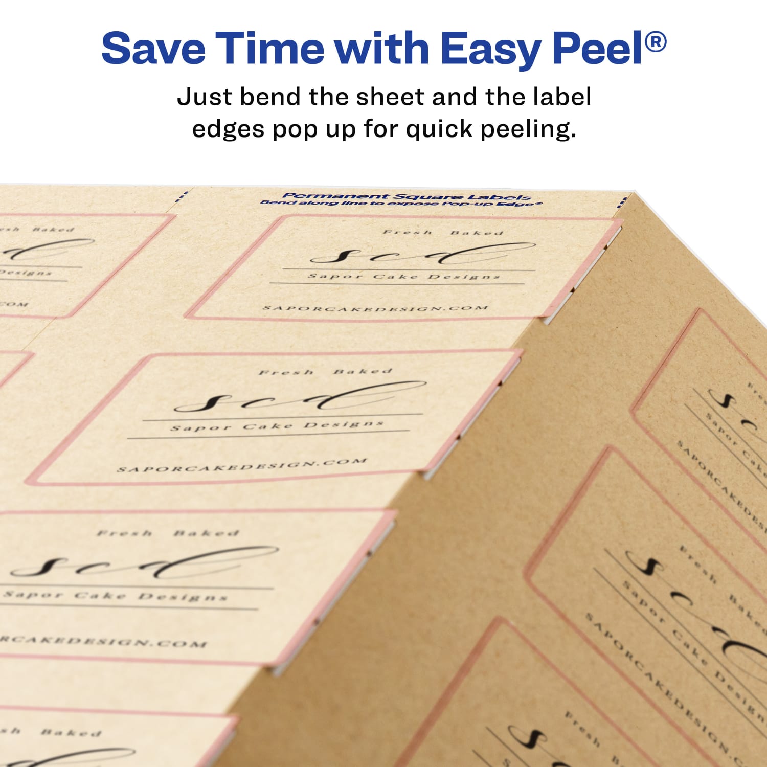 Avery Printable Blank Customizable Labels, 22846, Square, 2in x 2in, Kraft Brown, Pack Of 300 Labels - Image 5