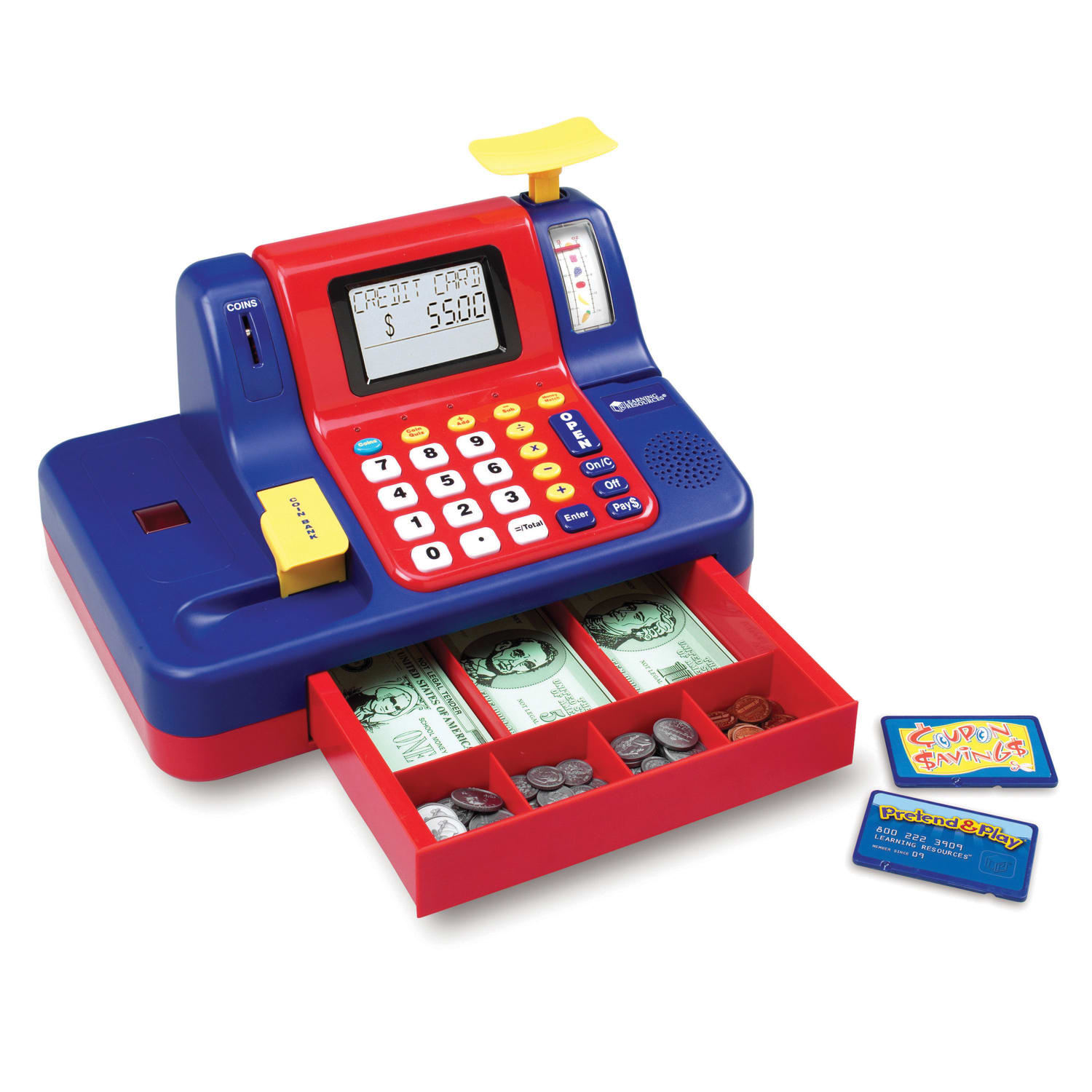 Learning Resources Pretend & Play Teaching Cash Register, 8inH x 9 1/2inW x 13inD, Grades Pre-K - 1 - Image 3