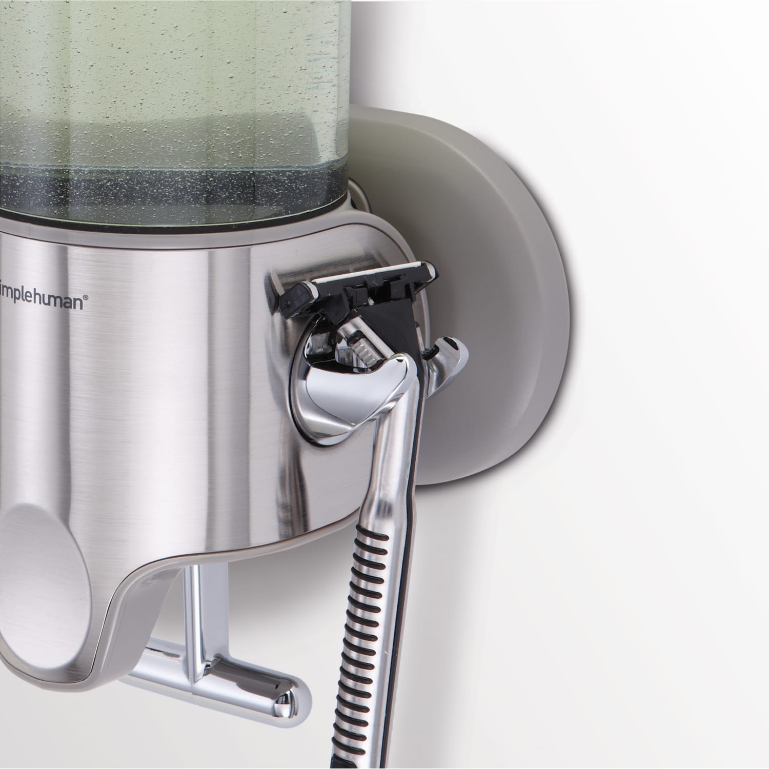 simplehuman Wall Mount Soap Pump, Single, 15 fl.oz. Shampoo and Soap Dispenser, Stainless Steel - Image 6