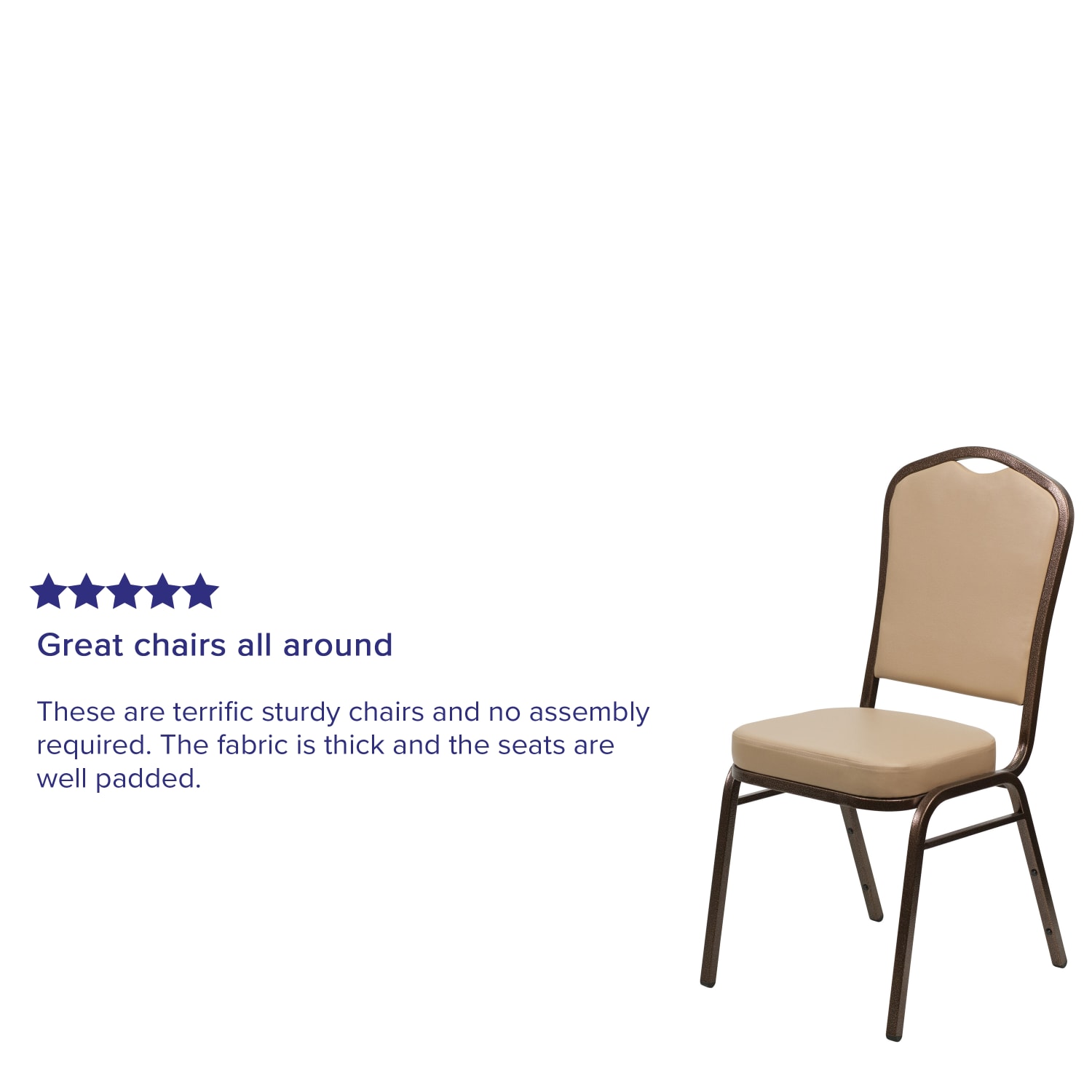 Flash Furniture HERCULES Series Crown Back Stacking Banquet Chair TanCopper PopularChairscom