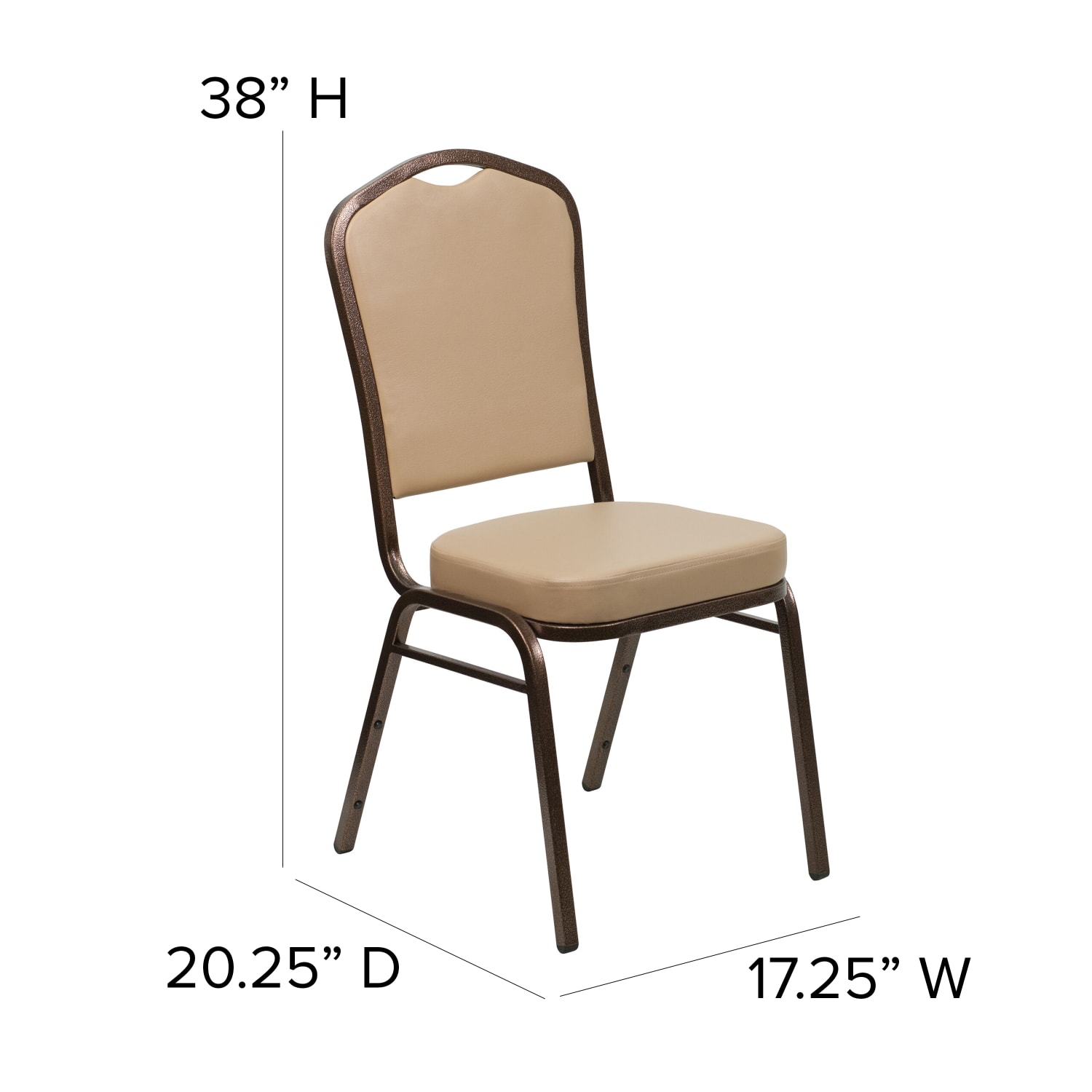Flash Furniture HERCULES Series Crown Back Stacking Banquet Chair TanCopper PopularChairscom