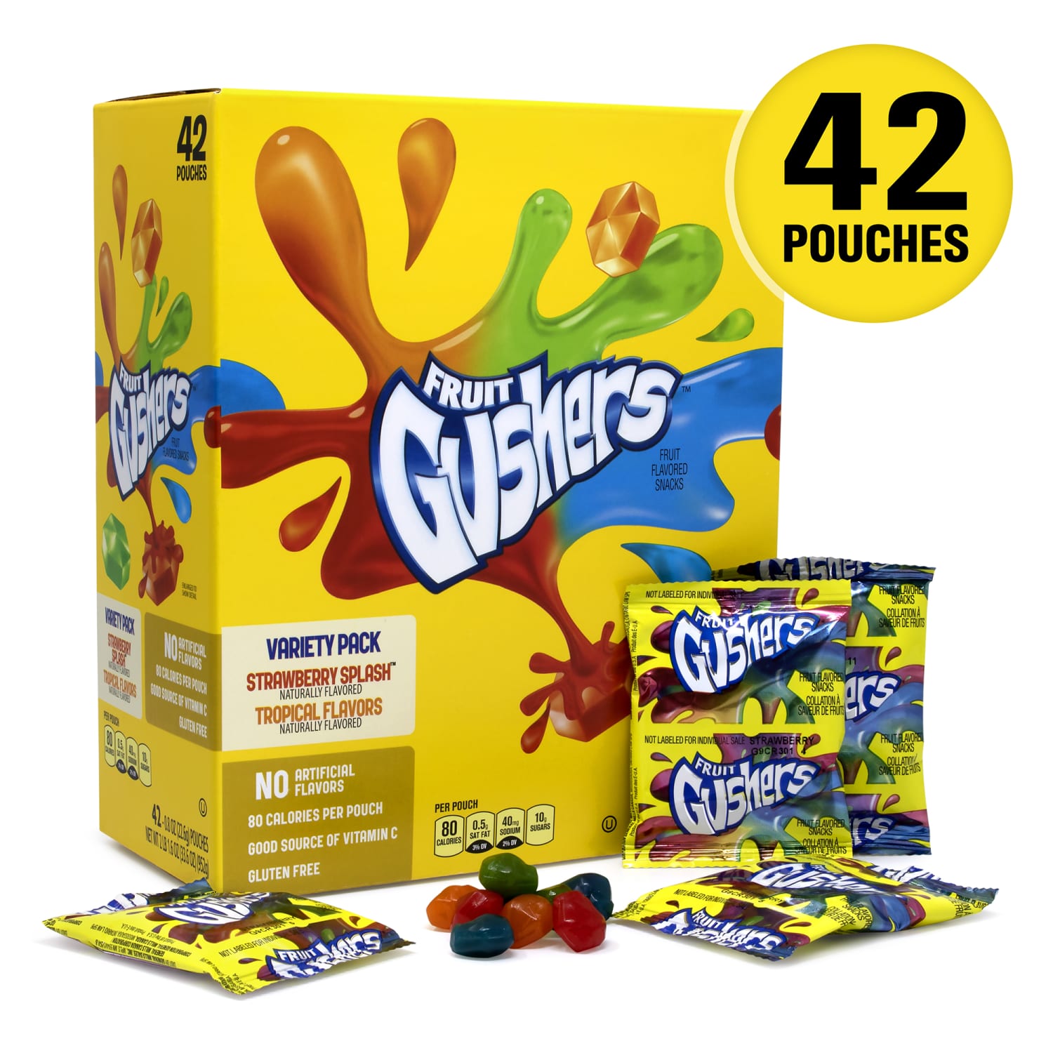 Fruit Gushers Fruit Flavored Snacks, 0.8 Oz, Assorted Flavors, Box Of 42 Pouches - Image 3