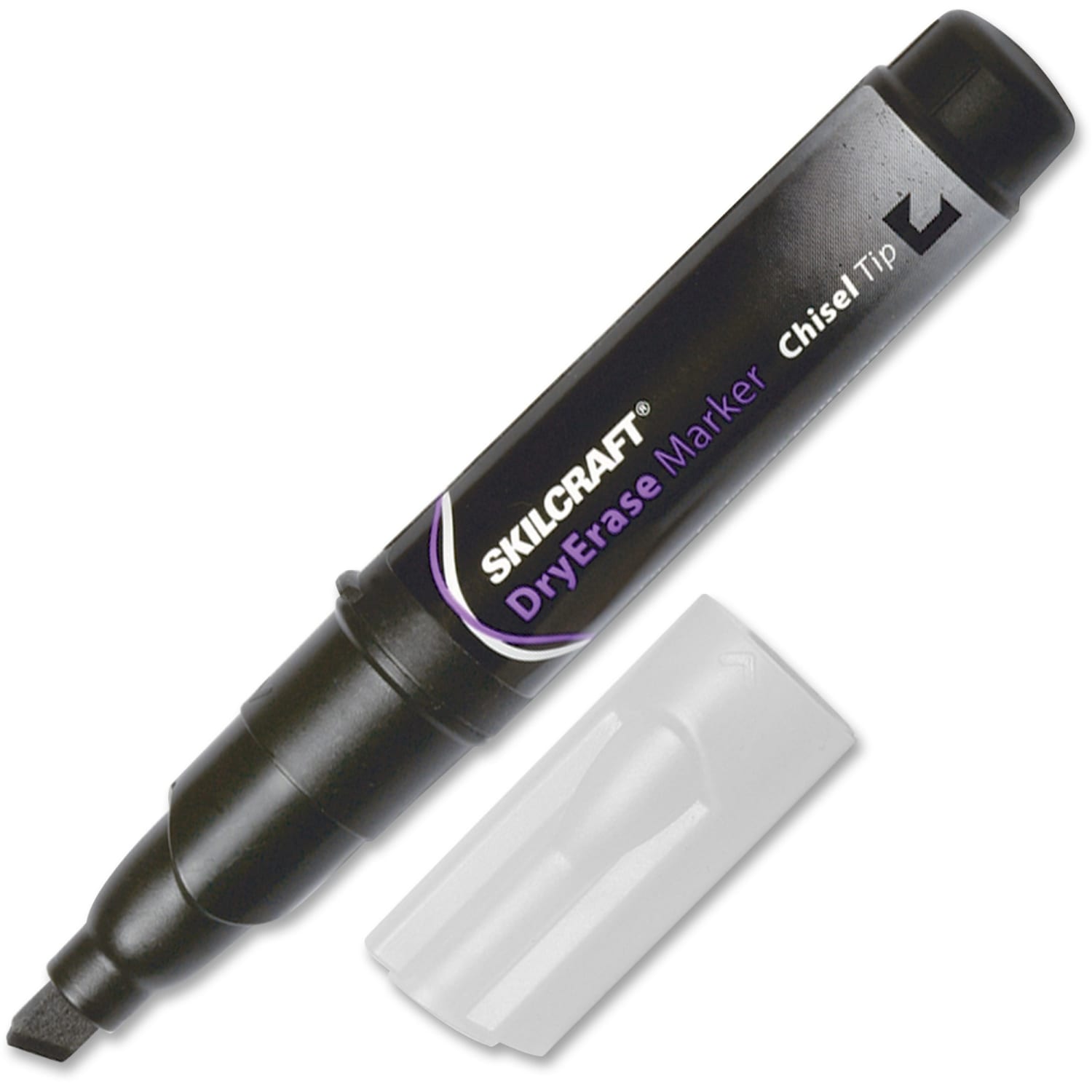 SKILCRAFT Dry-Erase Markers, Chisel Tip, Black Ink, Pack Of 12 (AbilityOne 7520-01-294-3791) - Image 3