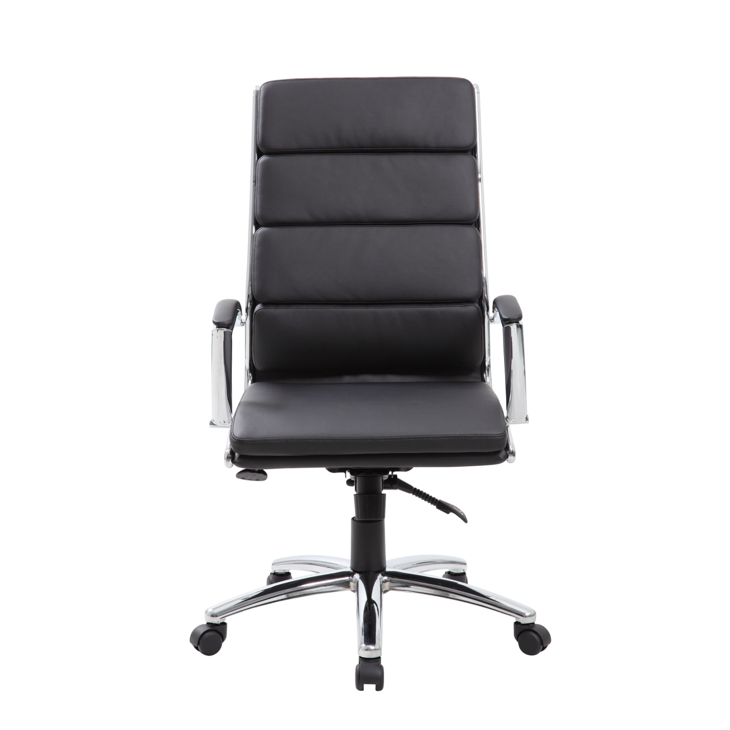 Boss Office Products Vinyl High-Back Chair, Black/Chrome - Image 3