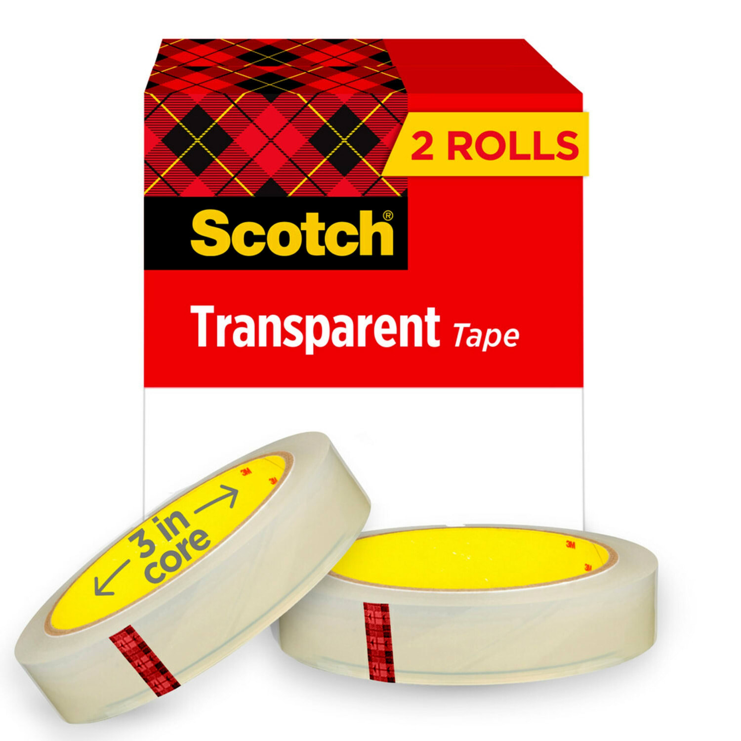 Scotch Transparent Tape, 2 Tape Rolls, 3/4 in x 2592 in, Home Office Supplies and School Supplies for College and Classrooms - Image 3