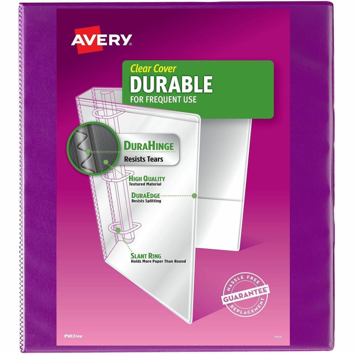 Avery Durable View 3-Ring Binder, 1in Slant Rings, Purple - Image 3