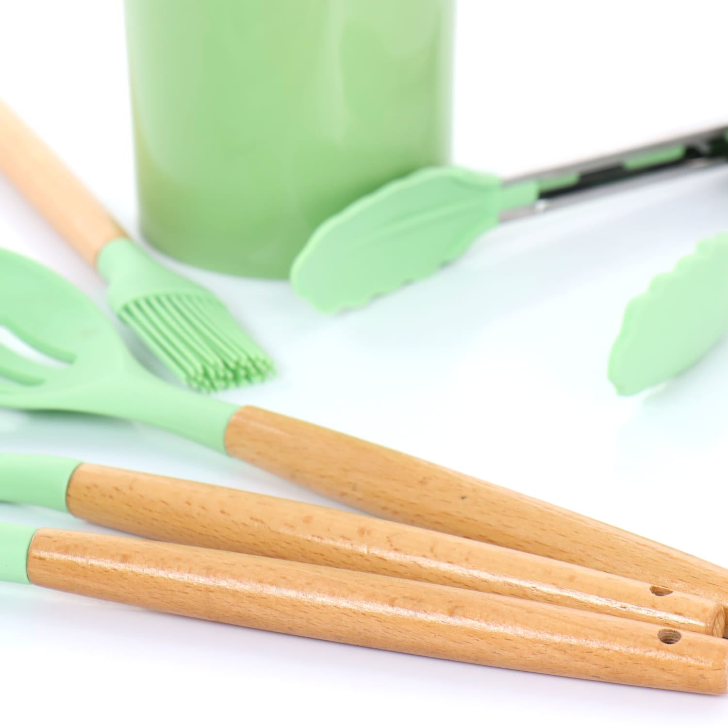MegaChef Cooking Utensil Set, Mint Green, Set Of 12 Utensils - Image 3