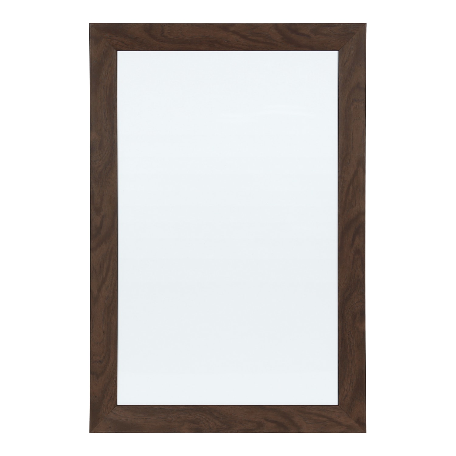 DesignOvations Beatrice Magnetic Framed Dry-Erase Board, Melamine, 18in x 27in, White, Walnut Brown Plastic Frame