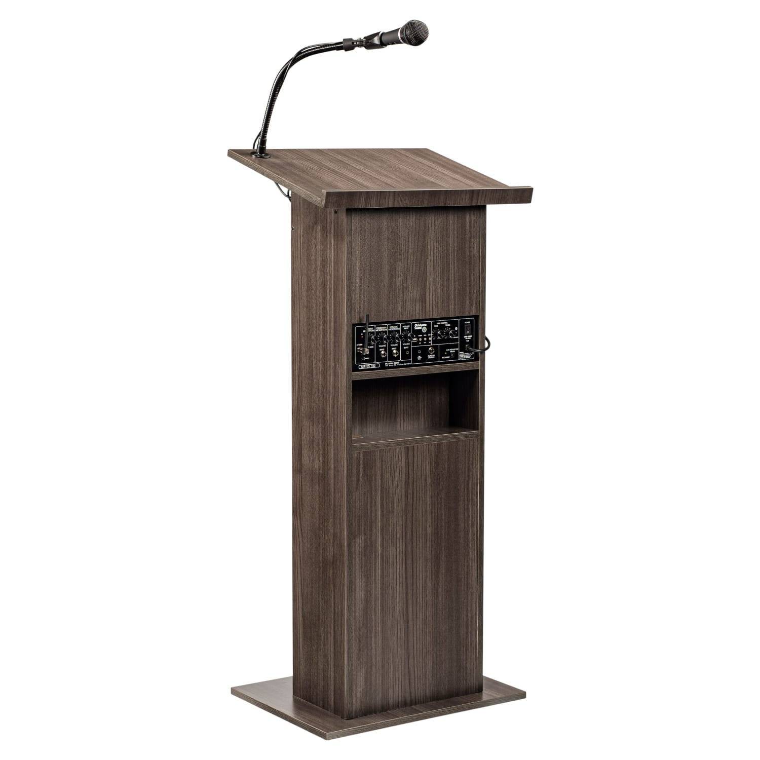 Oklahoma Sound Power Plus Lectern, With Wireless Headset Mic, 46inH x 22inW x 17inD, Ribbonwood - Image 5