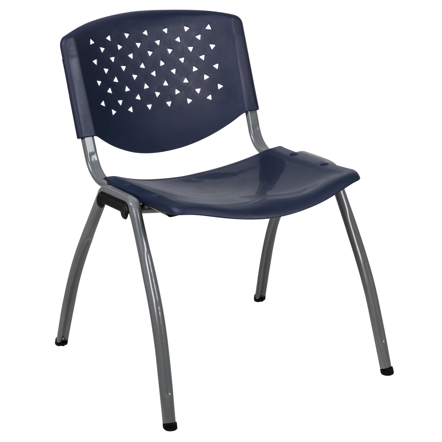 Flash Furniture HERCULES Series Plastic Stack Chair With Titanium Frame Navy PopularChairscom