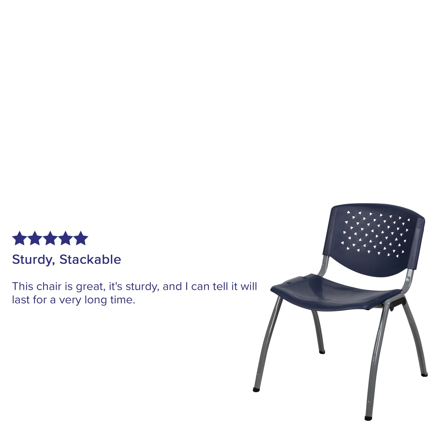 Flash Furniture HERCULES Series Plastic Stack Chair With Titanium Frame Navy PopularChairscom