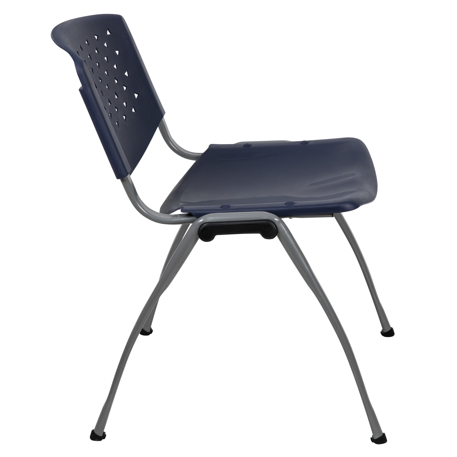 Flash Furniture HERCULES Series Plastic Stack Chair With Titanium Frame Navy PopularChairscom
