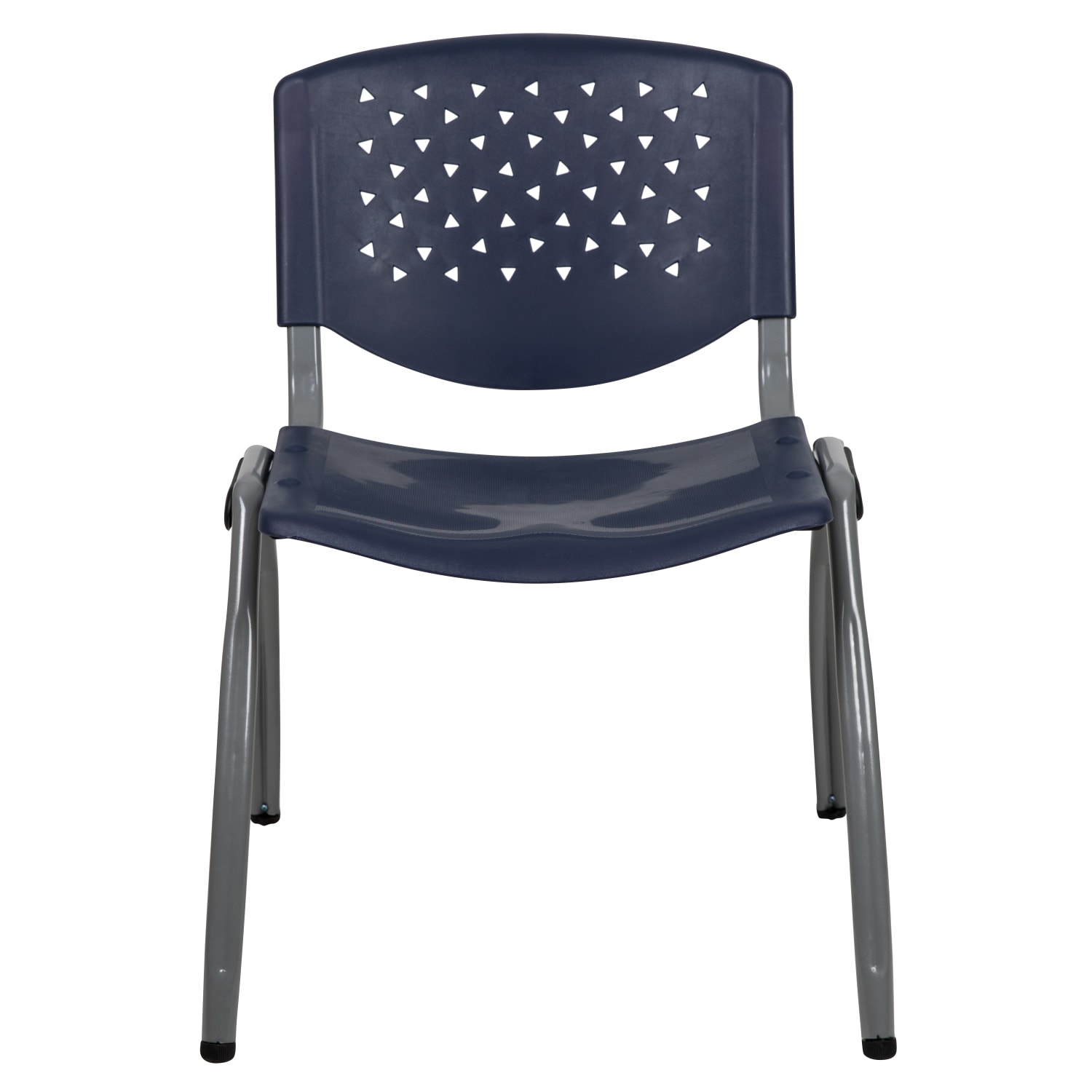Flash Furniture HERCULES Series Plastic Stack Chair With Titanium Frame Navy PopularChairscom